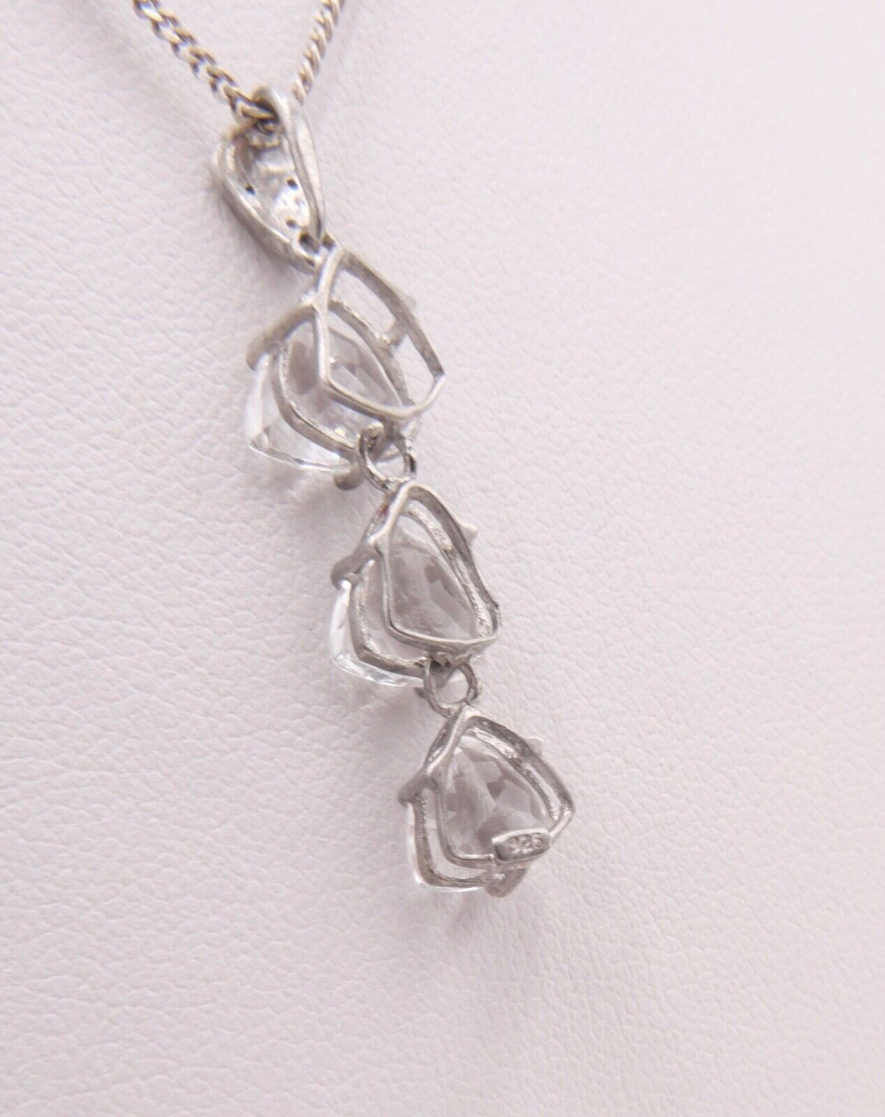 alt 925 Silber Anhänger mit Topas und Diamanten vintage - Antikhandel-Stuttgart