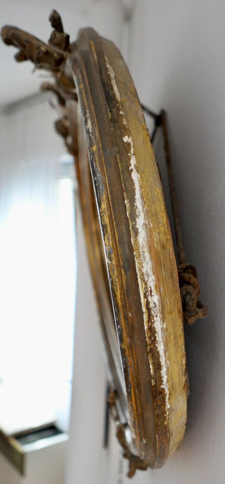 Antiker ovaler Wandspiegel 19. JH. 82x65cm um 1820 Restaurierungsbedürftig - Antikhandel-Stuttgart