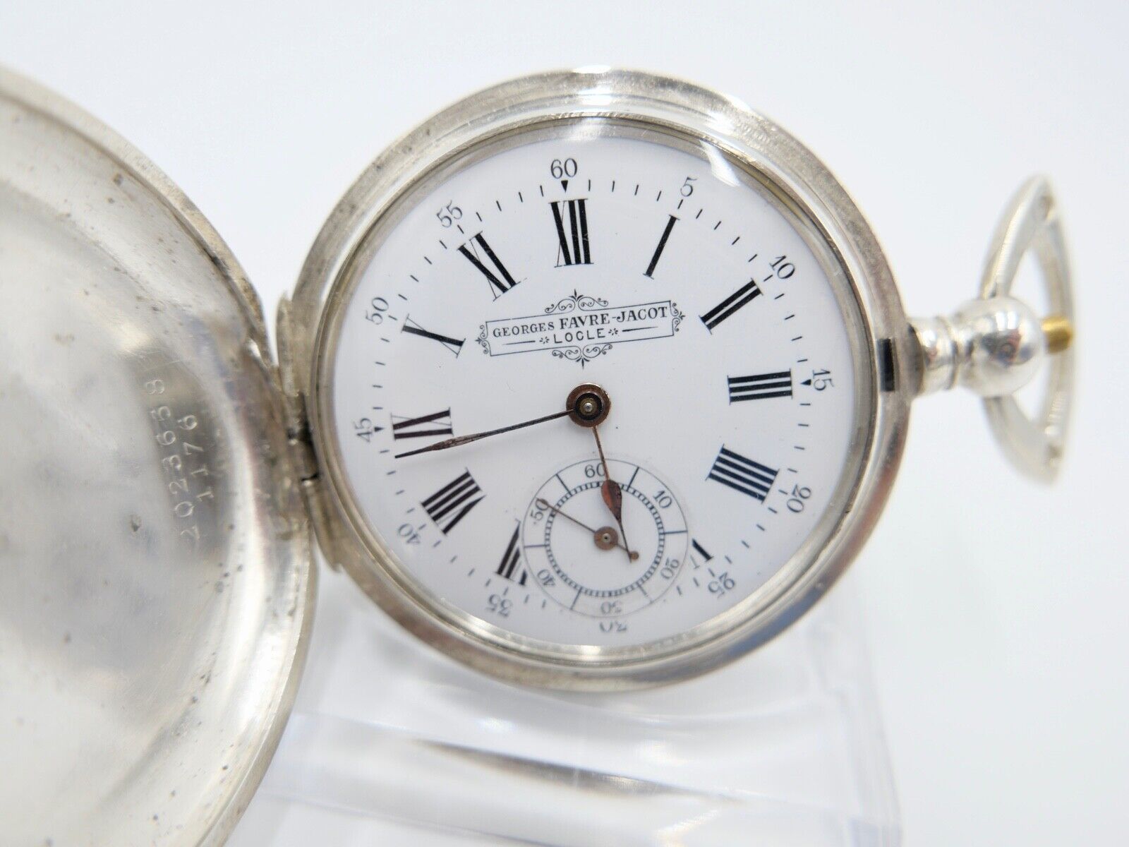 Georges FAVRE JACOT Locle SAVONETTE Taschenuhr Silber 875 - Antikhandel-Stuttgart