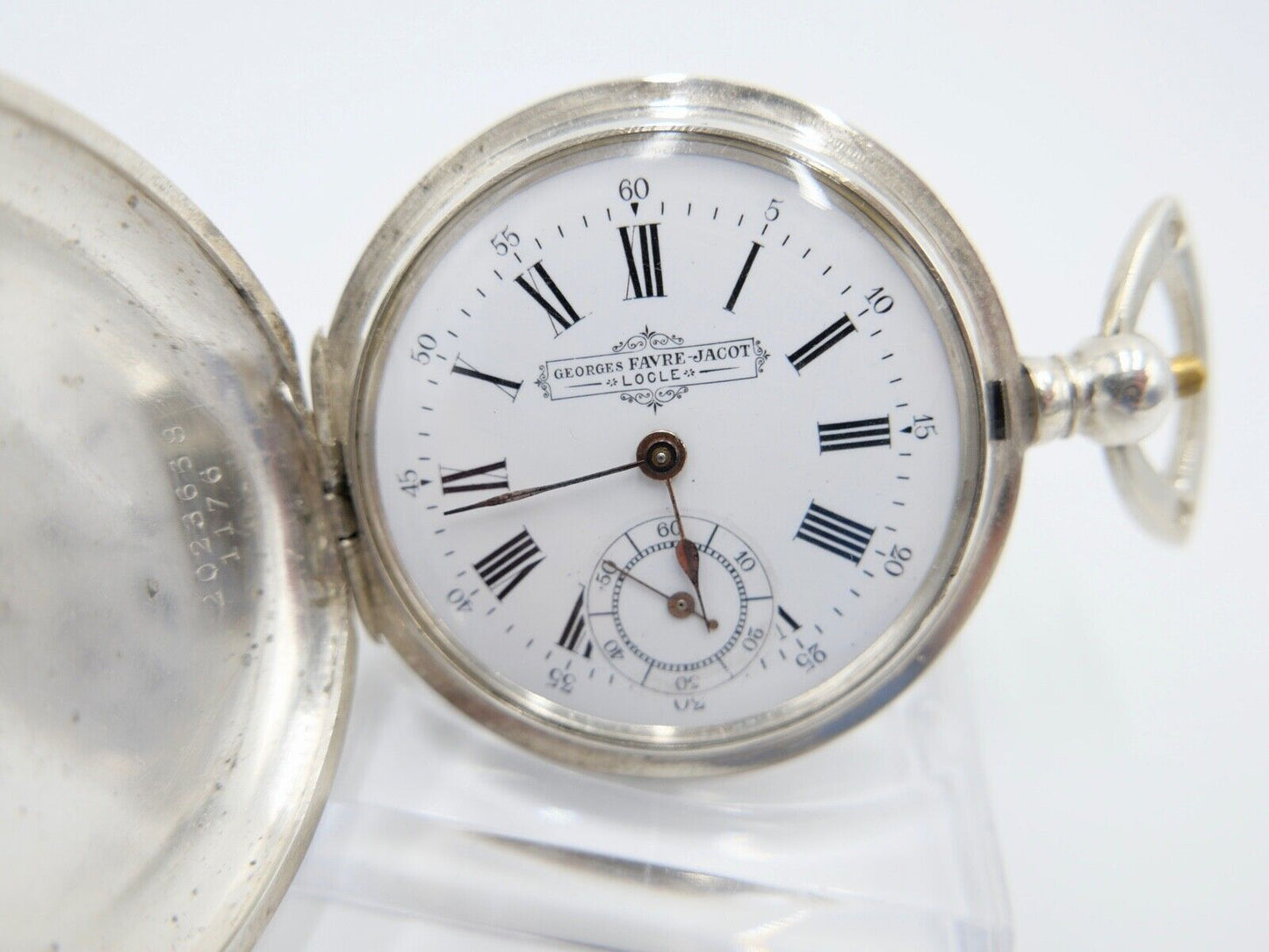 Georges FAVRE JACOT Locle SAVONETTE Taschenuhr Silber 875 - Antikhandel-Stuttgart