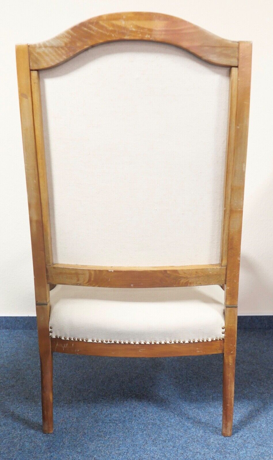 antik Ohrenbackensessel um 1860 Stuhl Sessel Eiche creme - Antikhandel-Stuttgart