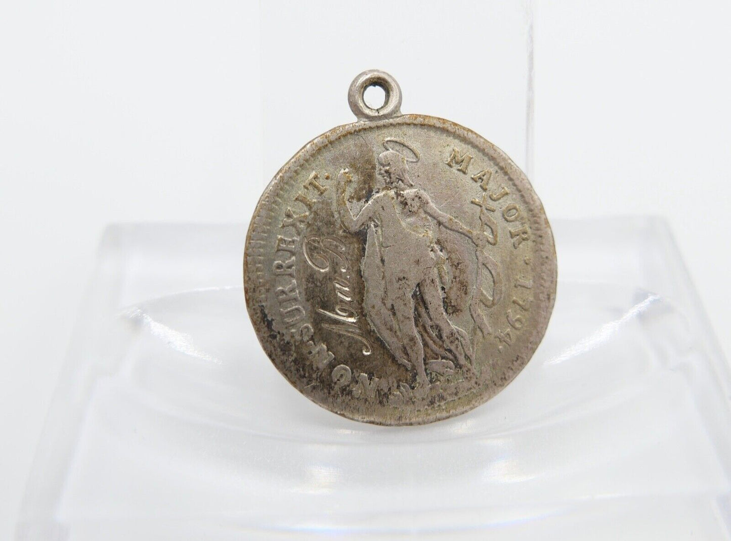 Italien Genua 1 Lire Silber 1794 mit Öse und Gravur ss-vz - Antikhandel-Stuttgart