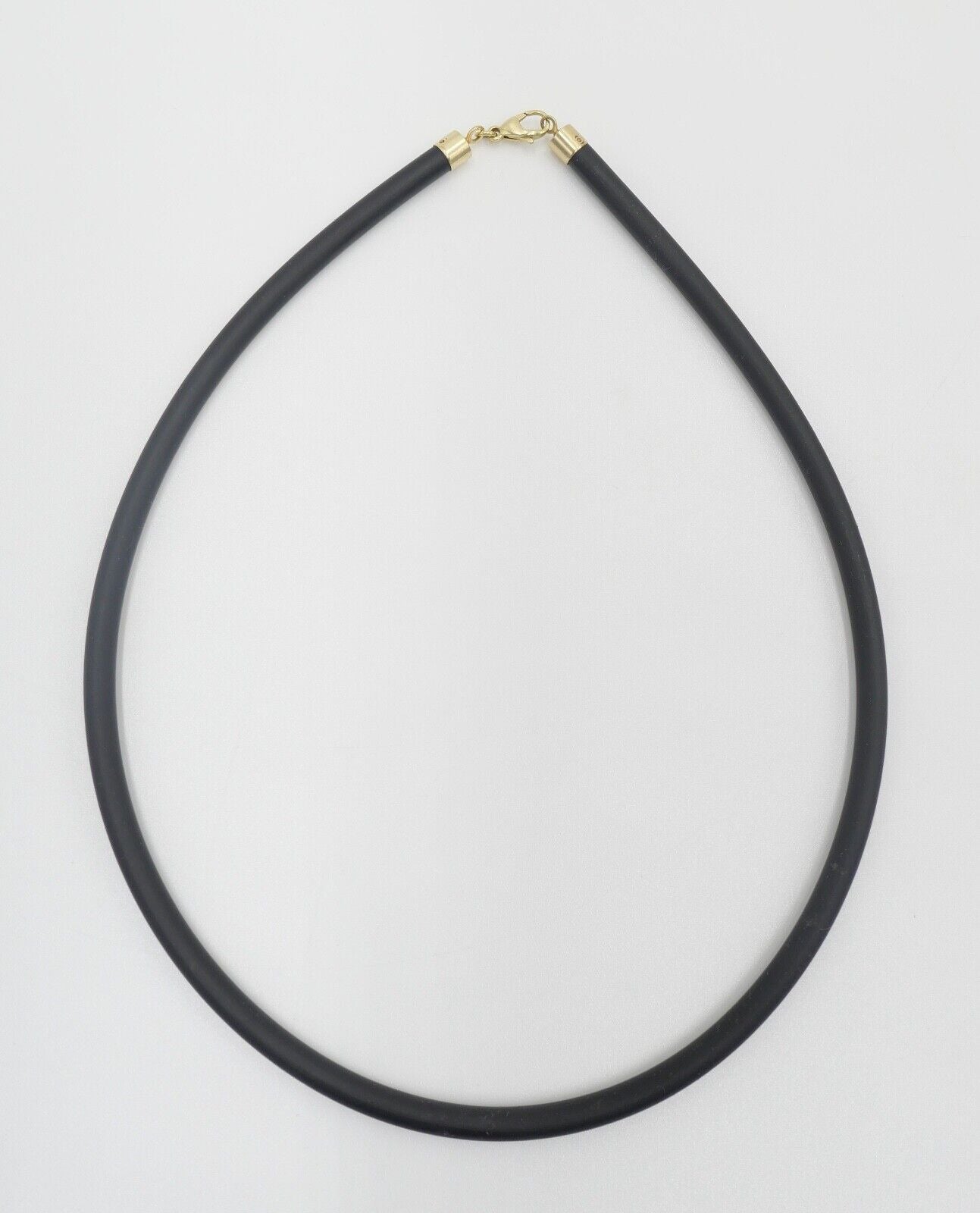 80er Jahre Kautschuk Kette mit 375 / 9K Goldverschluss NEU aus Juwelierauflösung - Antikhandel-Stuttgart