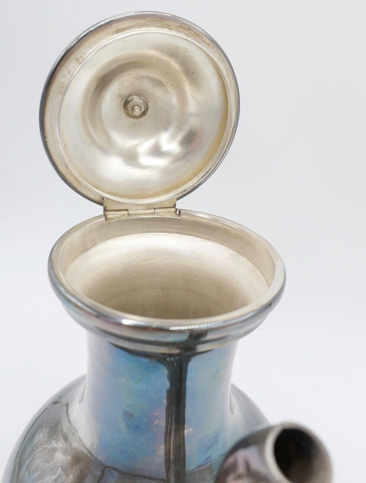 alte schöne florale Teekanne versilbert Double - Antikhandel-Stuttgart