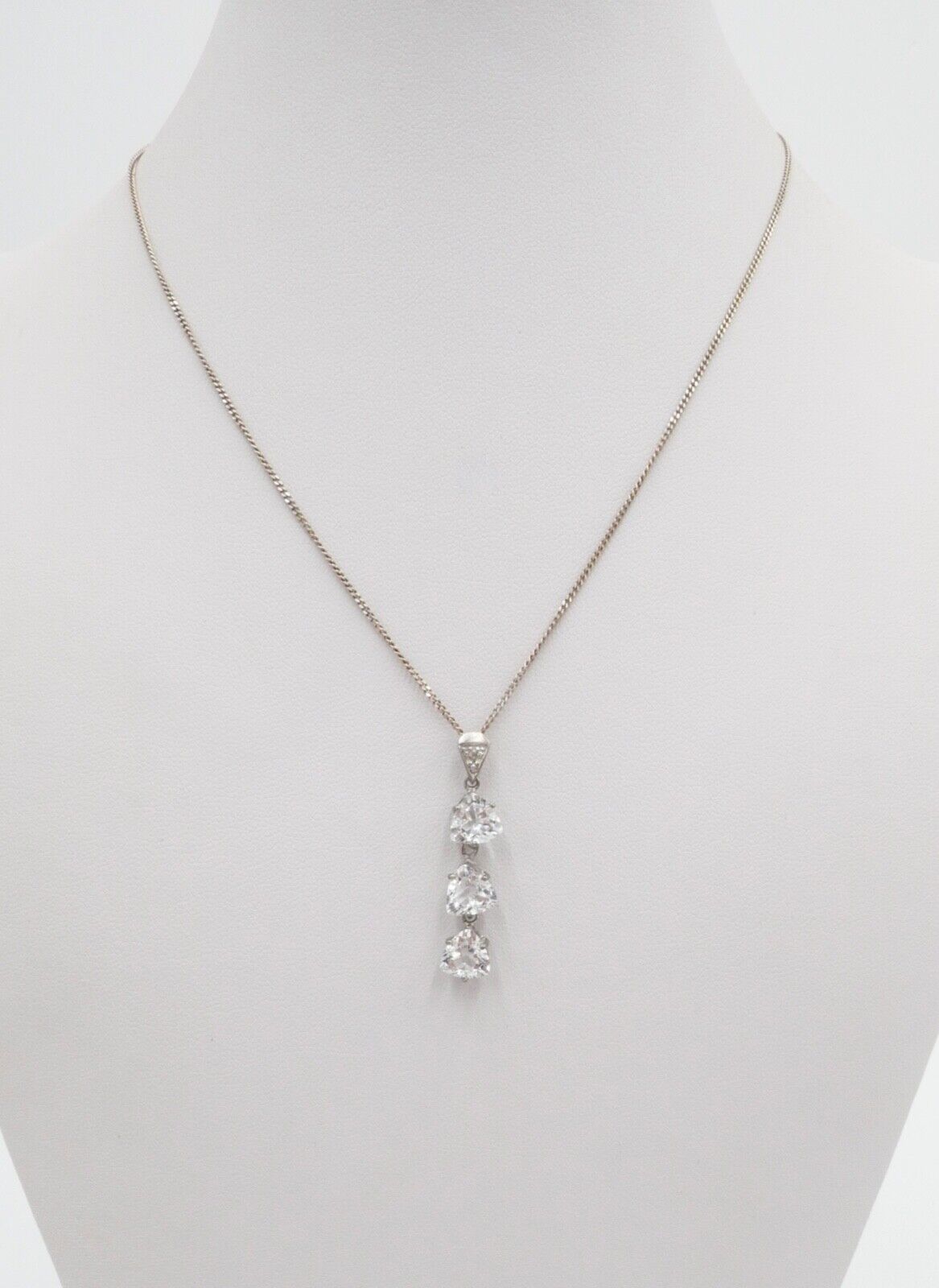 alt 925 Silber Anhänger mit Topas und Diamanten vintage - Antikhandel-Stuttgart