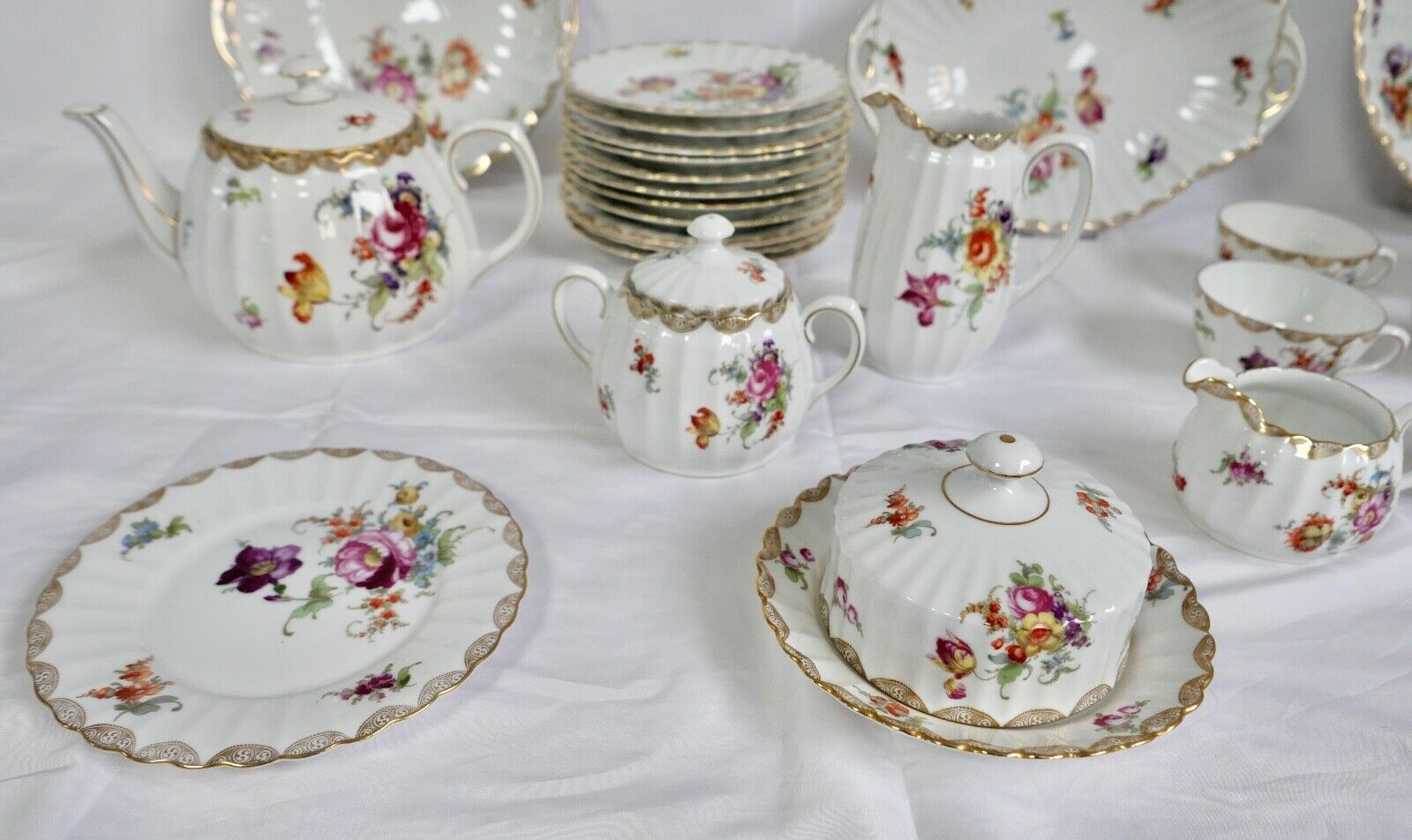 49 Tlg Kaffee Tee Service Württemberg 2188 Porzellan Bauer & Pfeiffer Schorndorf - Antikhandel-Stuttgart