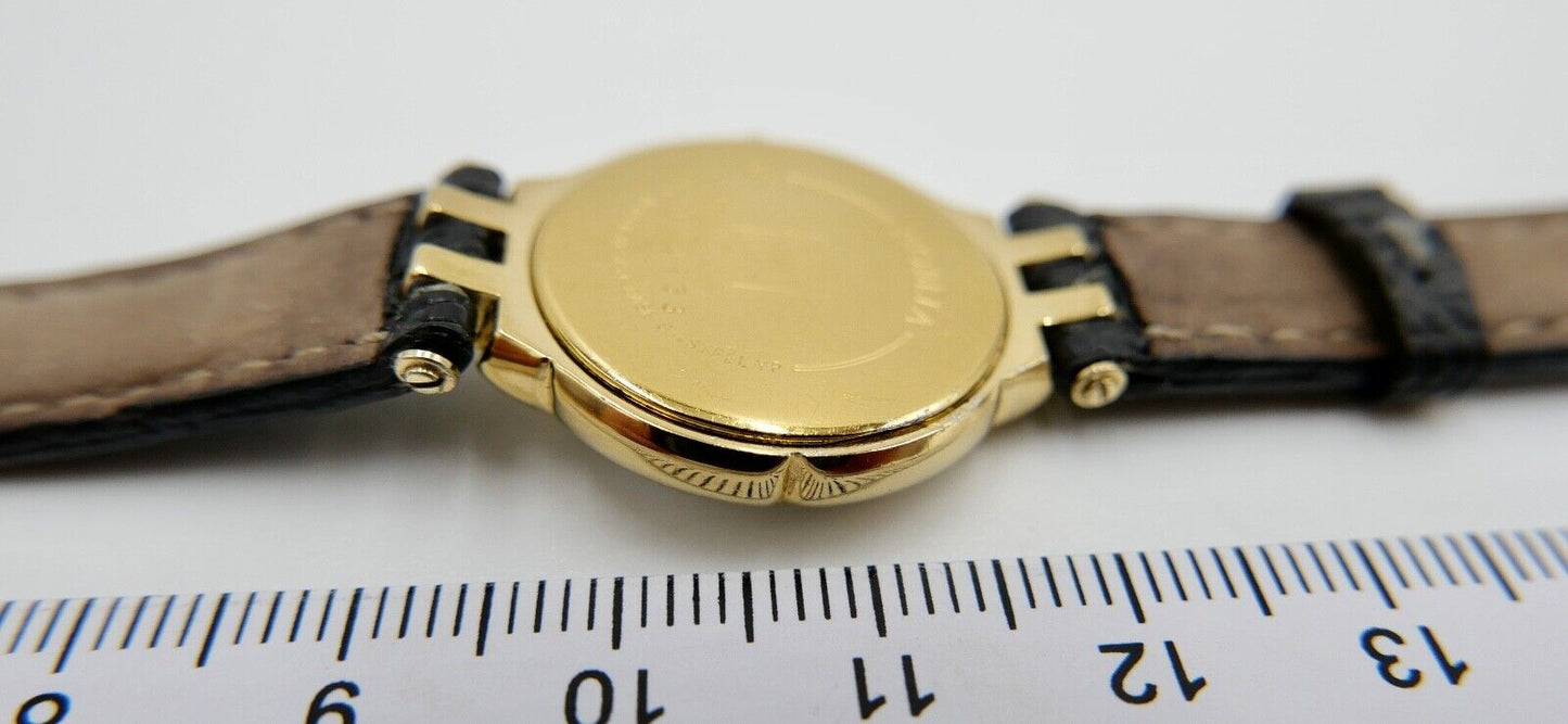 90er Jahre Noblia Damen Armbanduhr 5420-F41434 Y Quartz vergoldet Lederband - Antikhandel-Stuttgart