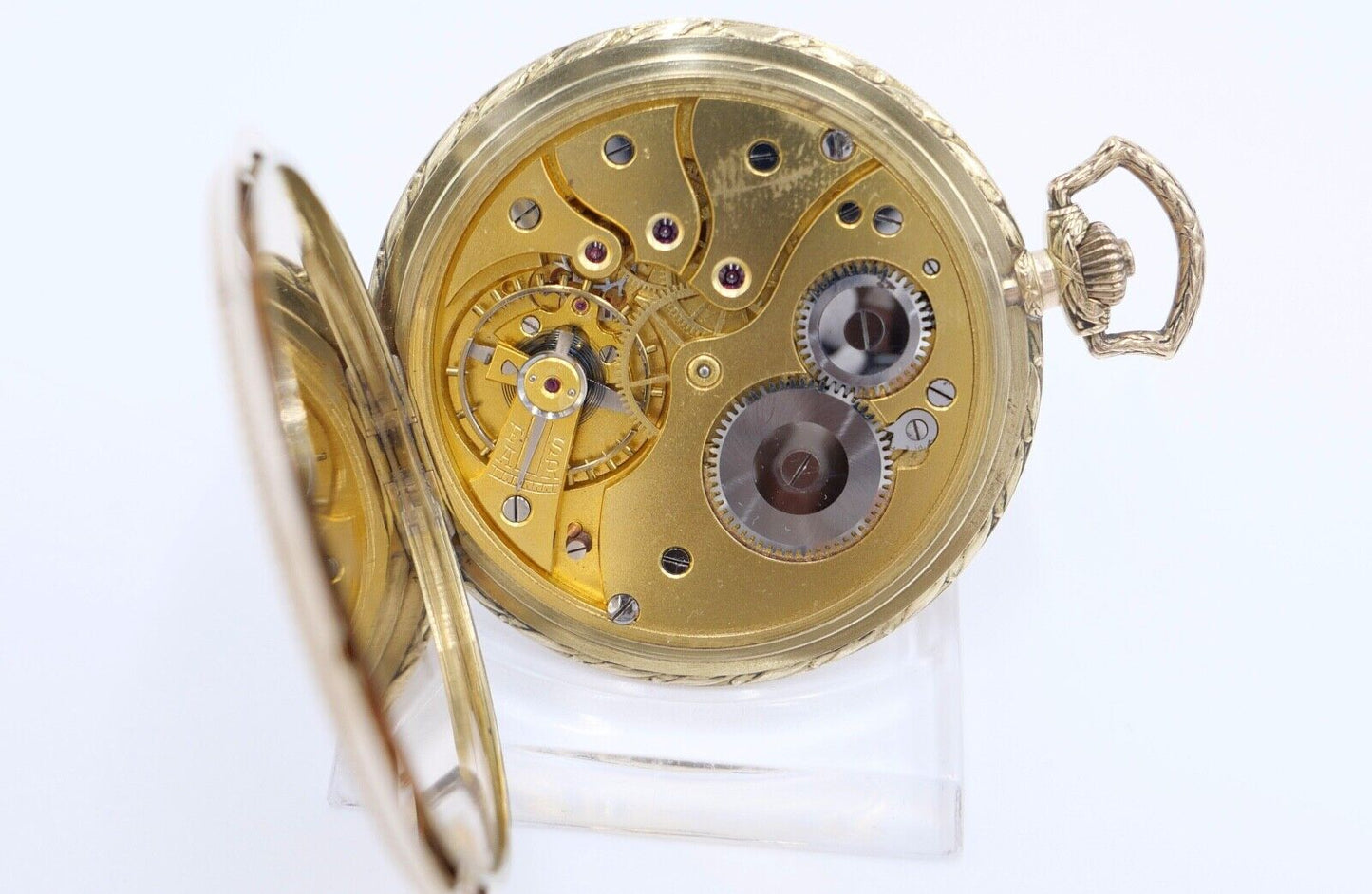 JHH J.H. Hasler & Fils 1916 - 1925 Savonette Taschenuhr 585 / 14K GOLD Ø 53 mm - Antikhandel-Stuttgart
