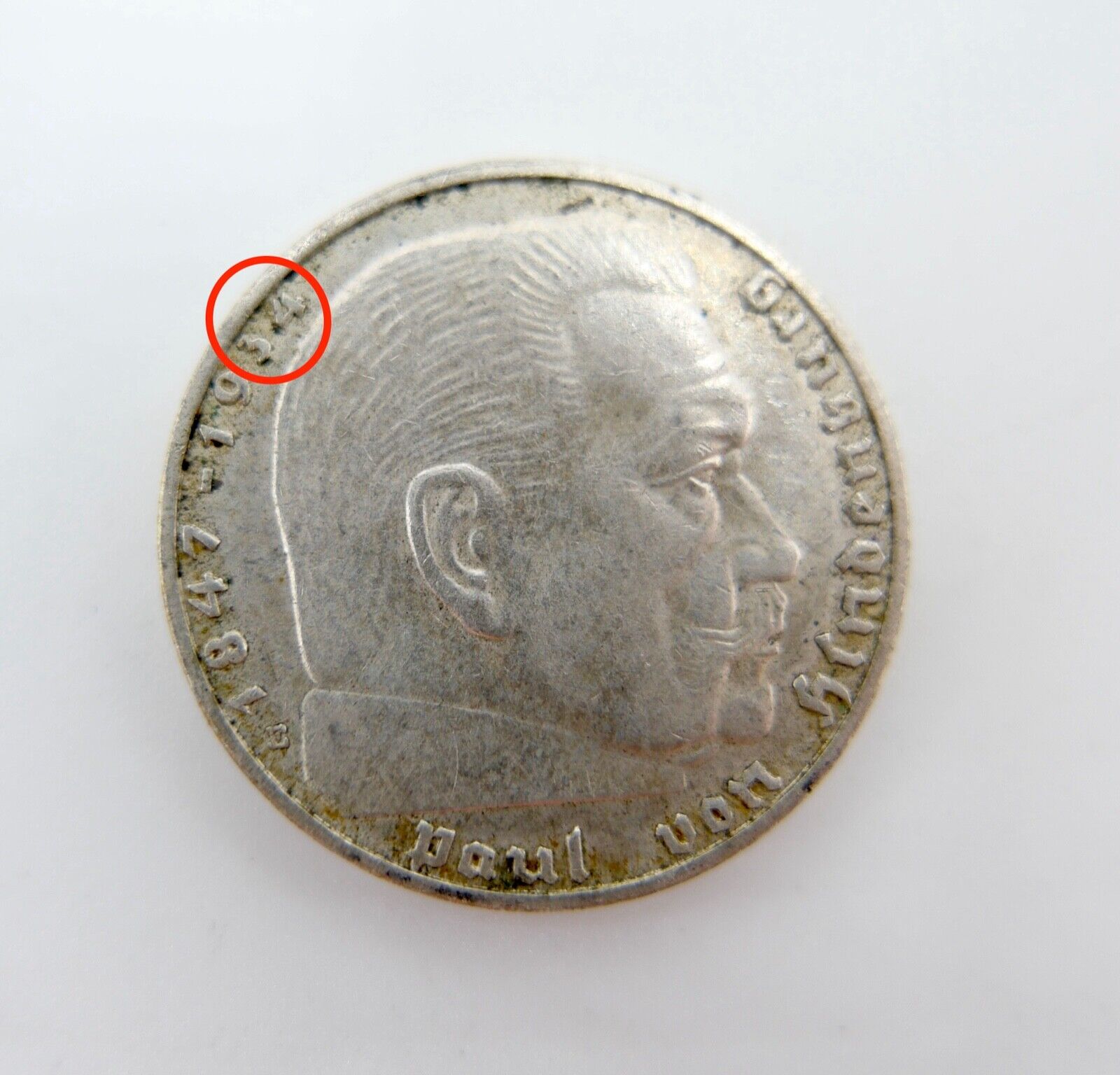 2 Reichsmark 1939 D FEHLPRÄGUG DOPPELPRÄGUNG auf Prägestätte Datum Schrift J.366 - Antikhandel-Stuttgart