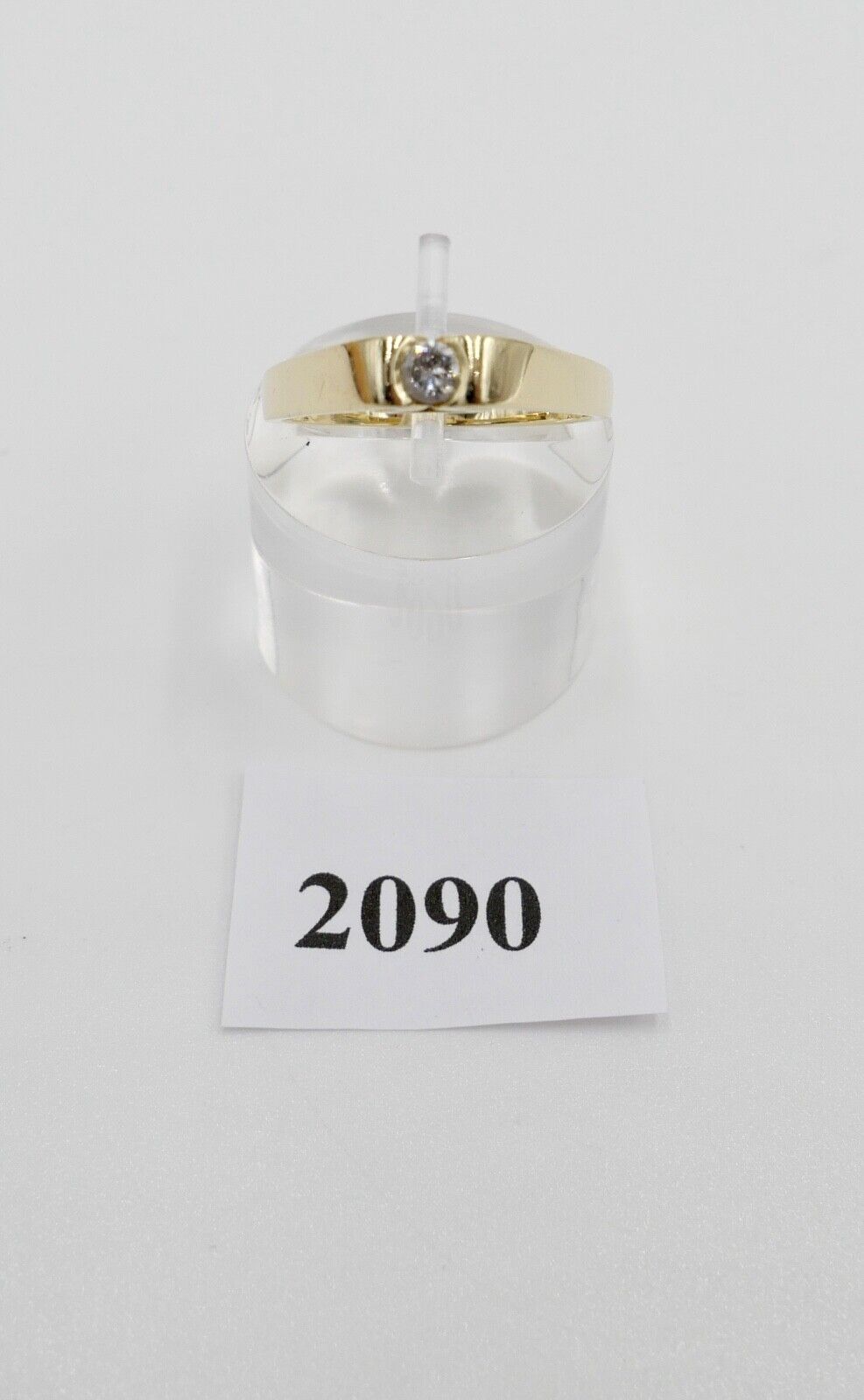 Massiver 80er Jahre Solitär Brillant Spannring 585 14K Gold Ring Gr.59 - Antikhandel-Stuttgart