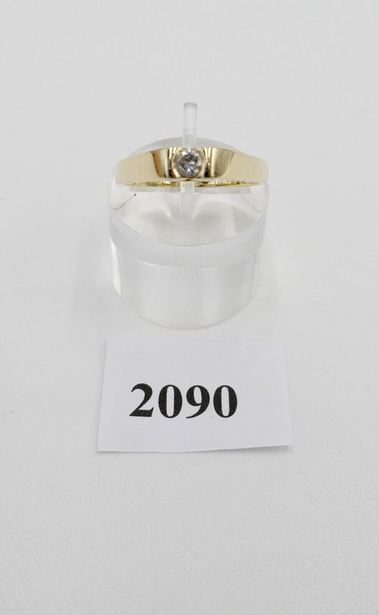 Massiver 80er Jahre Solitär Brillant Spannring 585 14K Gold Ring Gr.59 - Antikhandel-Stuttgart
