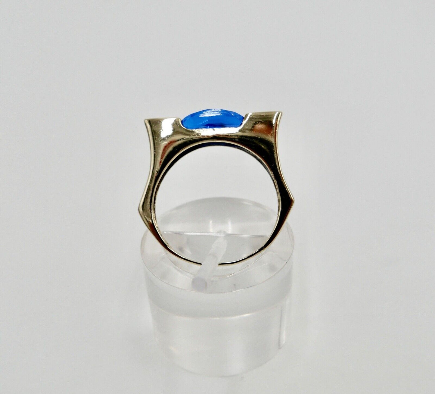 Gelb Gold Damen Ring Gr. 58 blauer Synthetisch Spinell 333 8K - Antikhandel-Stuttgart