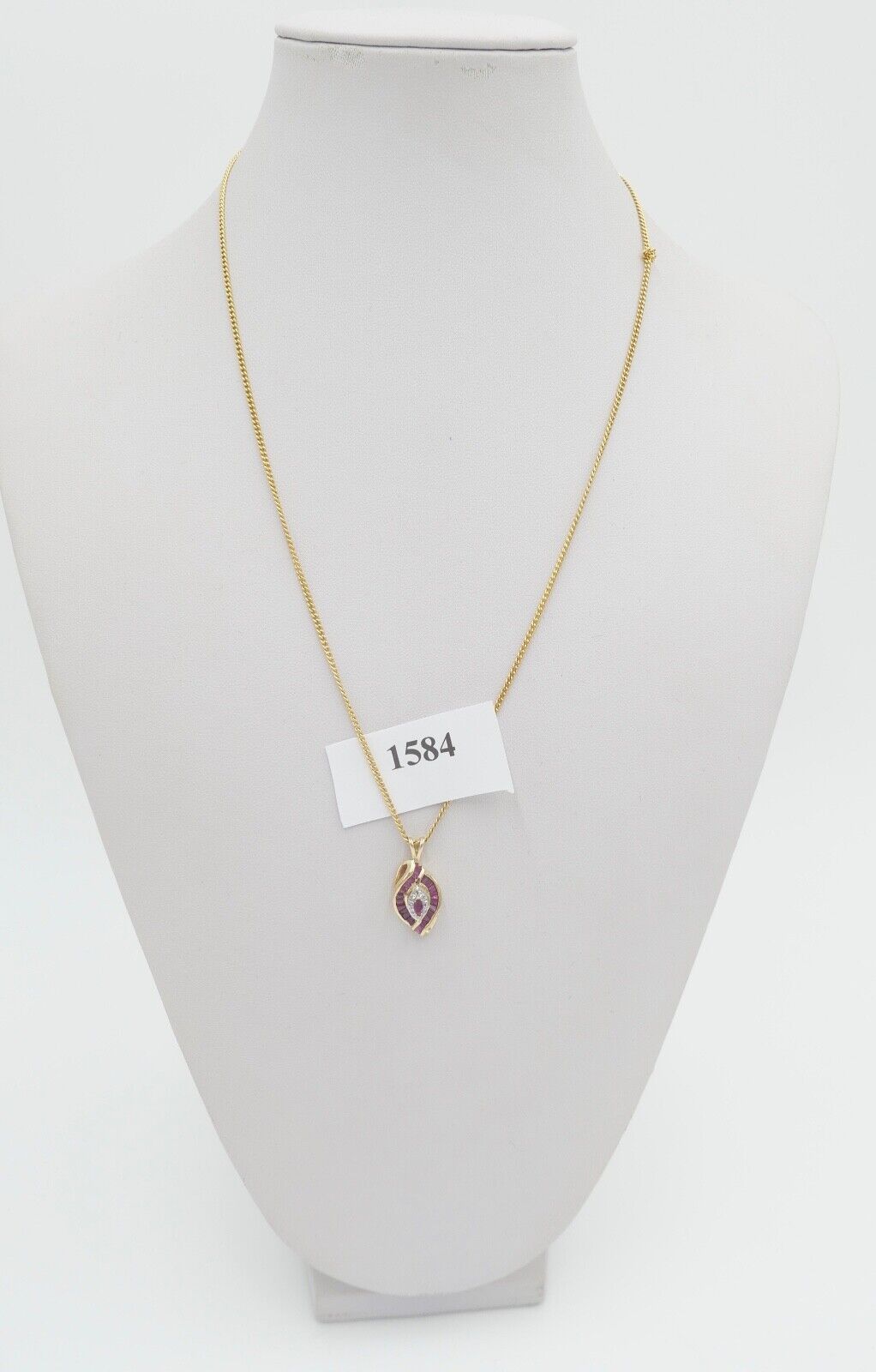 THL Samuel Aaron 10K GOLD Anhänger mit Rubinen und Diamanten - Antikhandel-Stuttgart