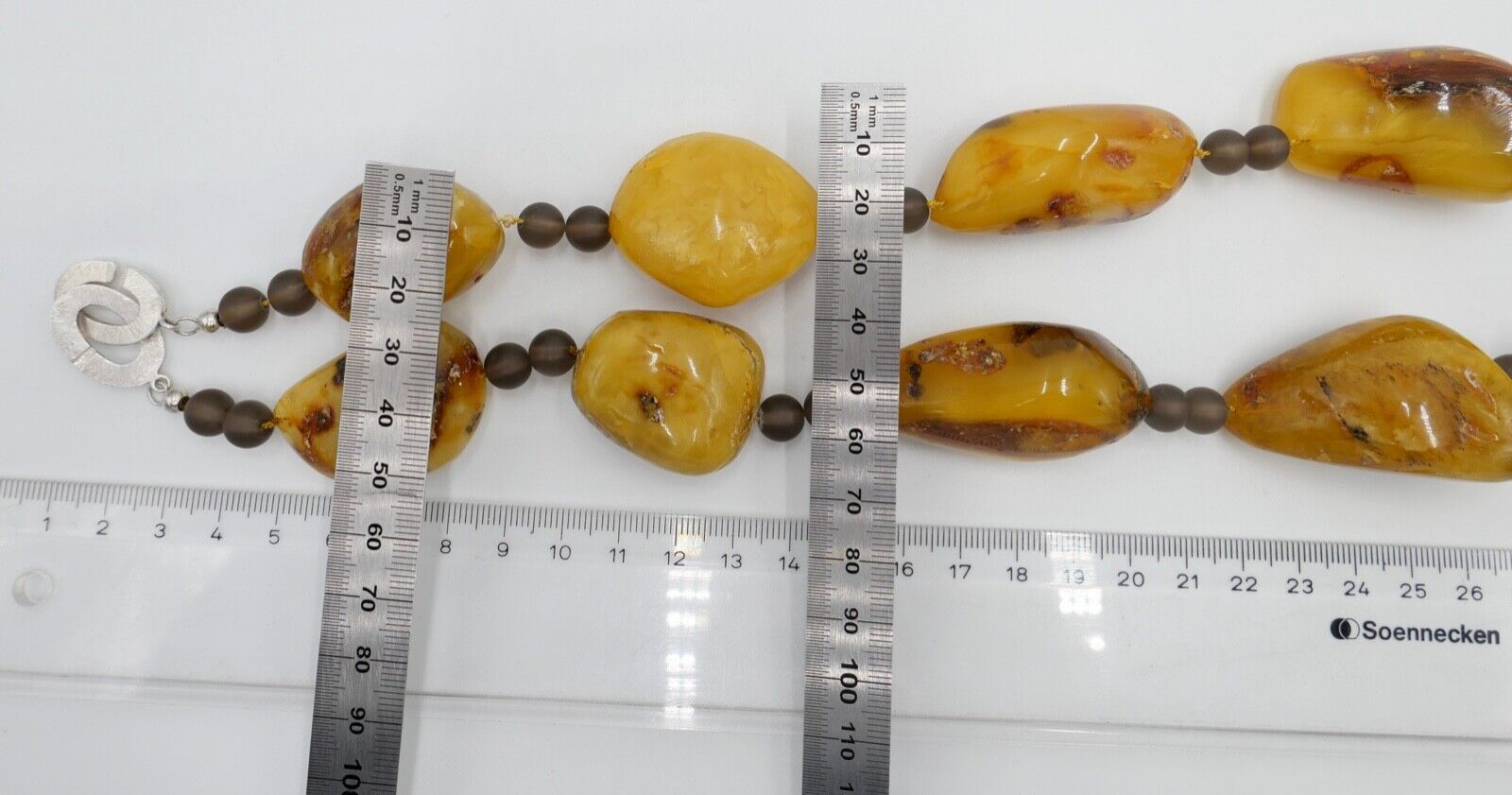 vintage XXL Bernstein Kette Halskette Collier 296,6 gr silber 925 - Antikhandel-Stuttgart