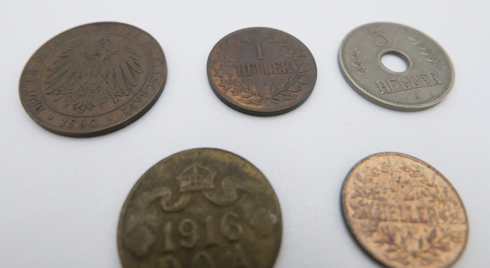 Posten / LOT Heller Pesa 1890-1913 Deutsch Ost Afrika 5 Münzen DOA - Antikhandel-Stuttgart