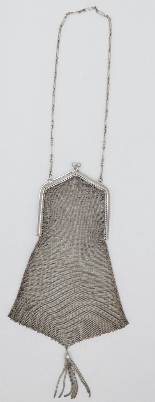 um 1920 Silber 800 MASSIFIL L.G. Ketten Geldbörse Opern Täschchen Portemonnaie - Antikhandel-Stuttgart