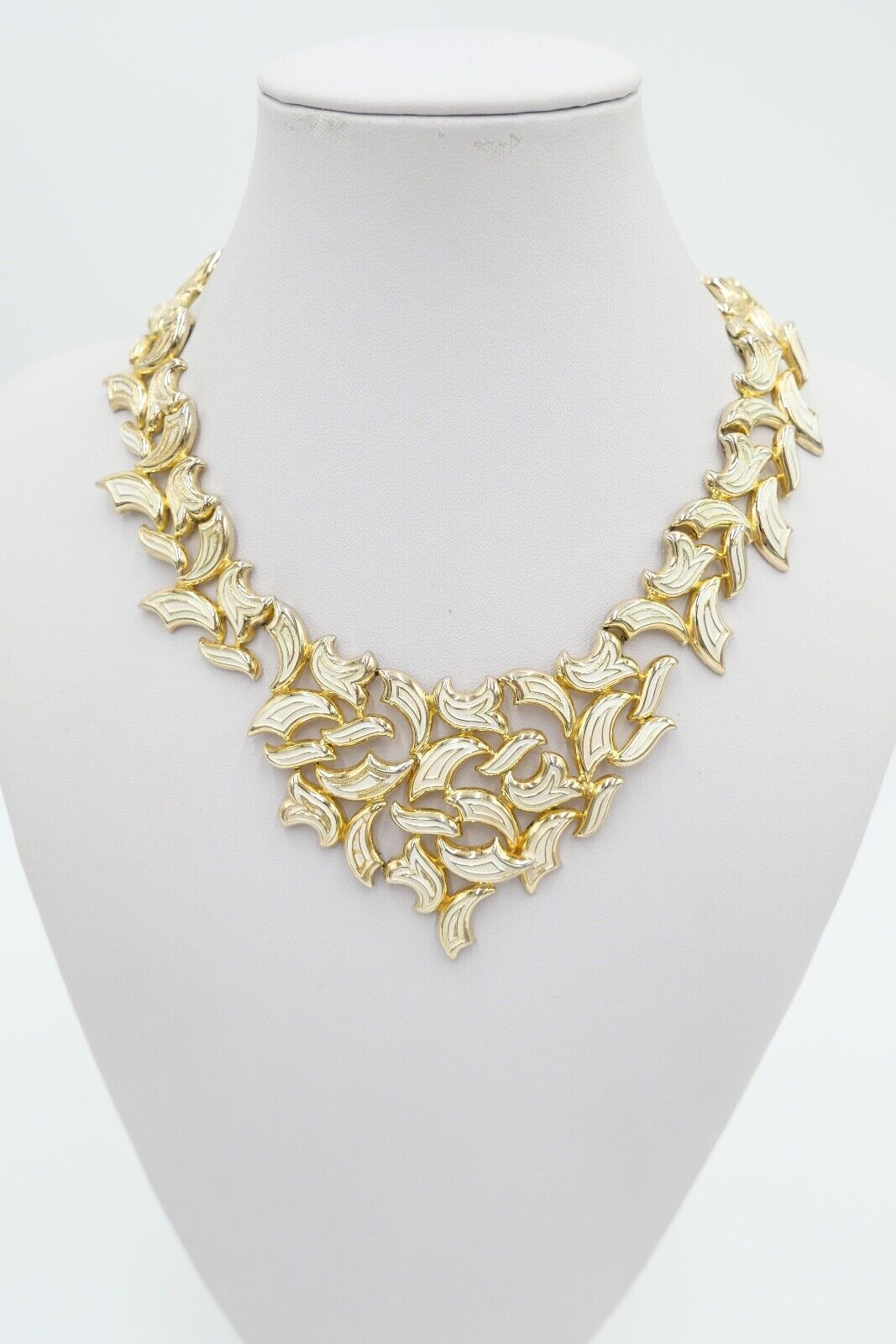 70er Jahre GROSSE Germany Collier vergoldet mit Emaille - Antikhandel-Stuttgart