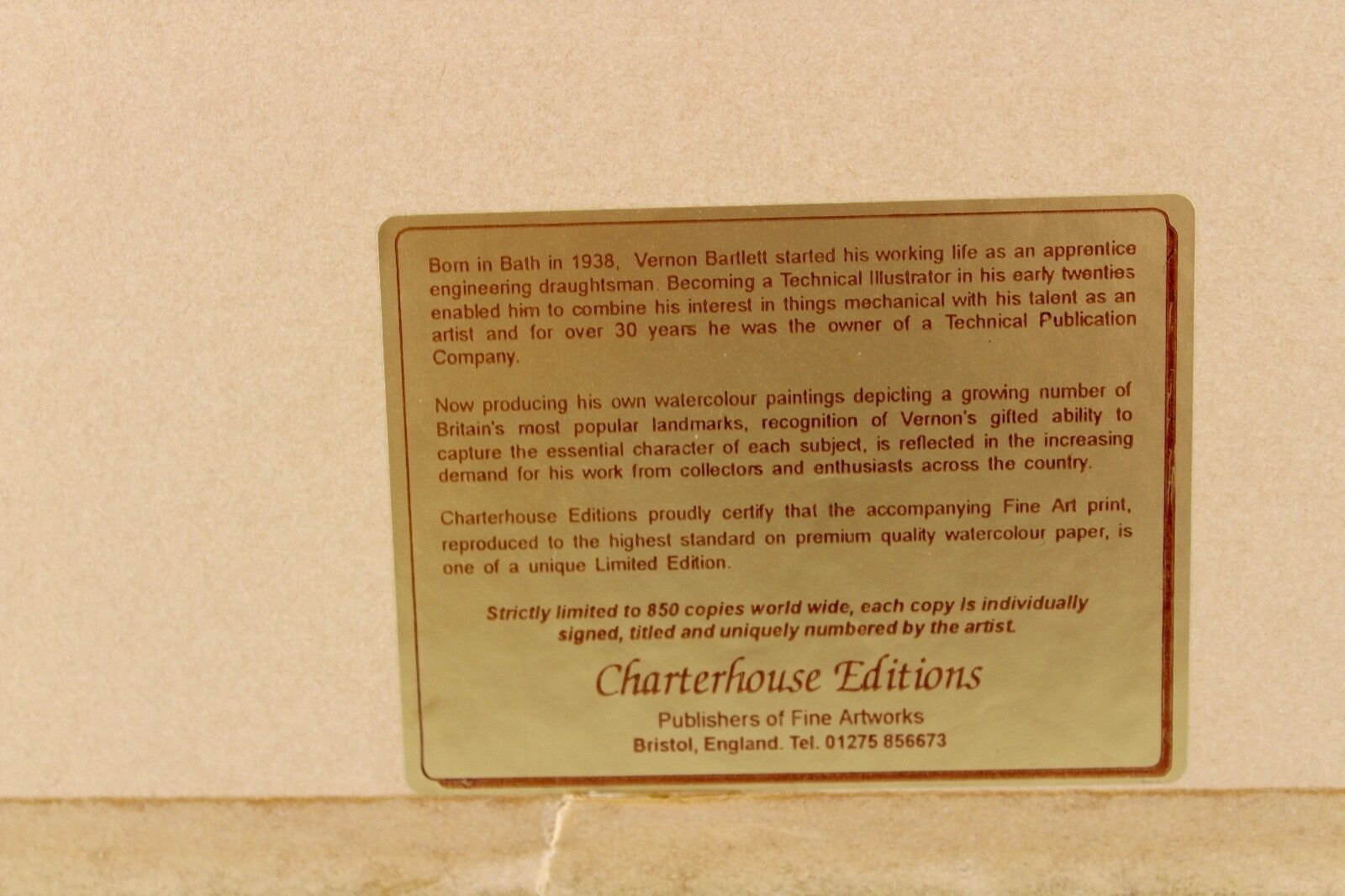 Aquarell Vernon Bartlett 98 " The Pump Room Bath " 673/850 Charterhouse Edition - Antikhandel-Stuttgart