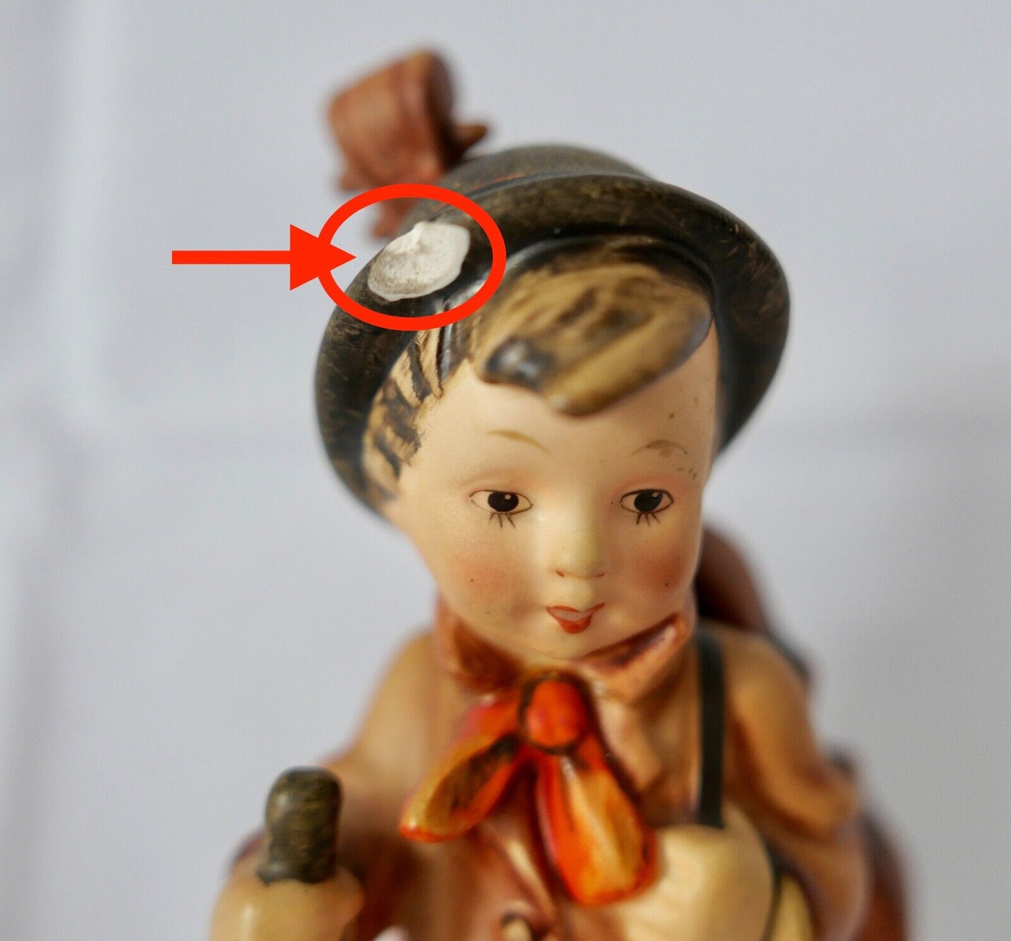 Orig Hummel Figur " Der Heimkehrer " Goebel 15,5 cm Porzellan 89/1 Baßgeiger - Antikhandel-Stuttgart