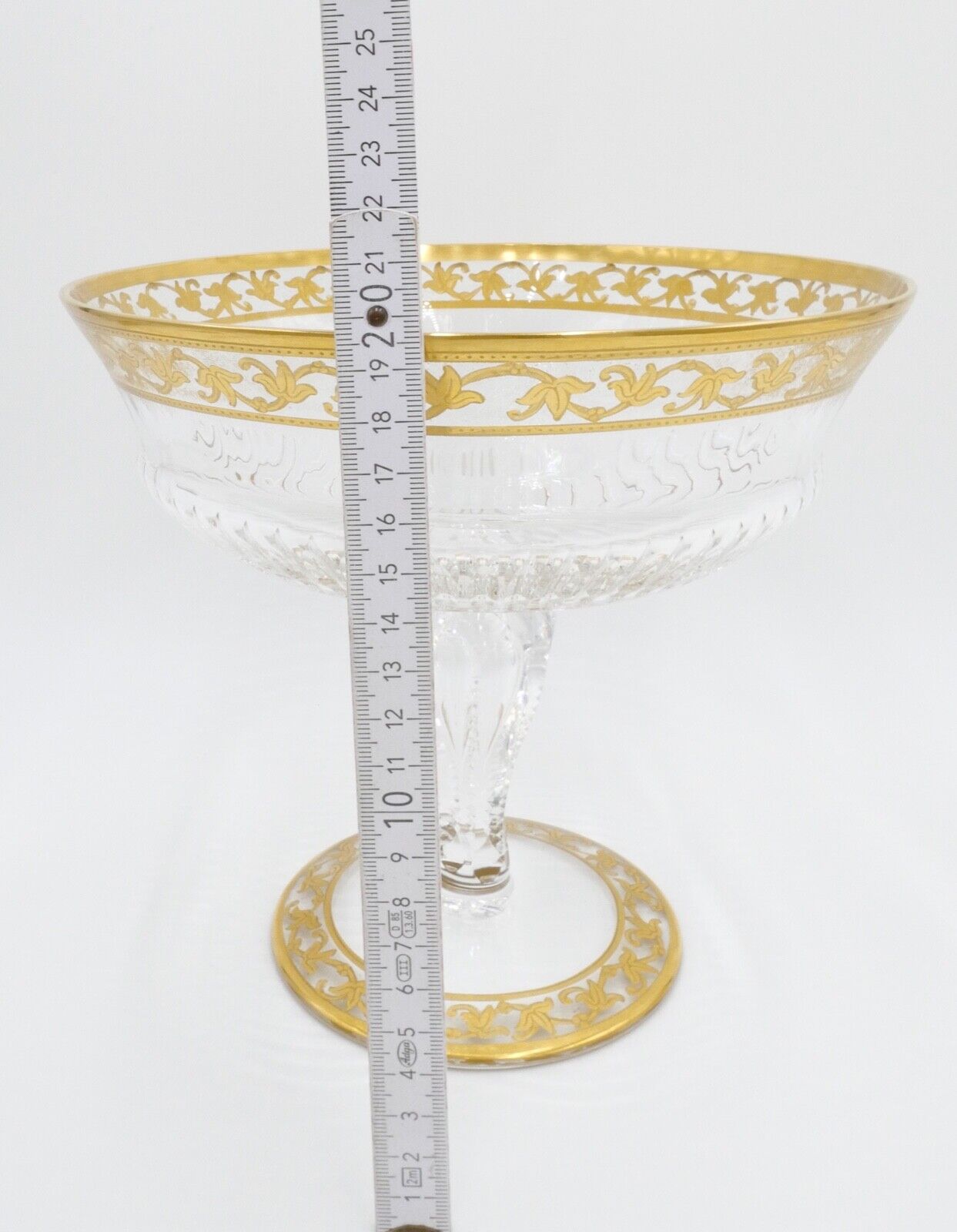 Saint Louis France CALLOT Aufsatzschale Fußschale Schale Goldrand Bodenmarke - Antikhandel-Stuttgart