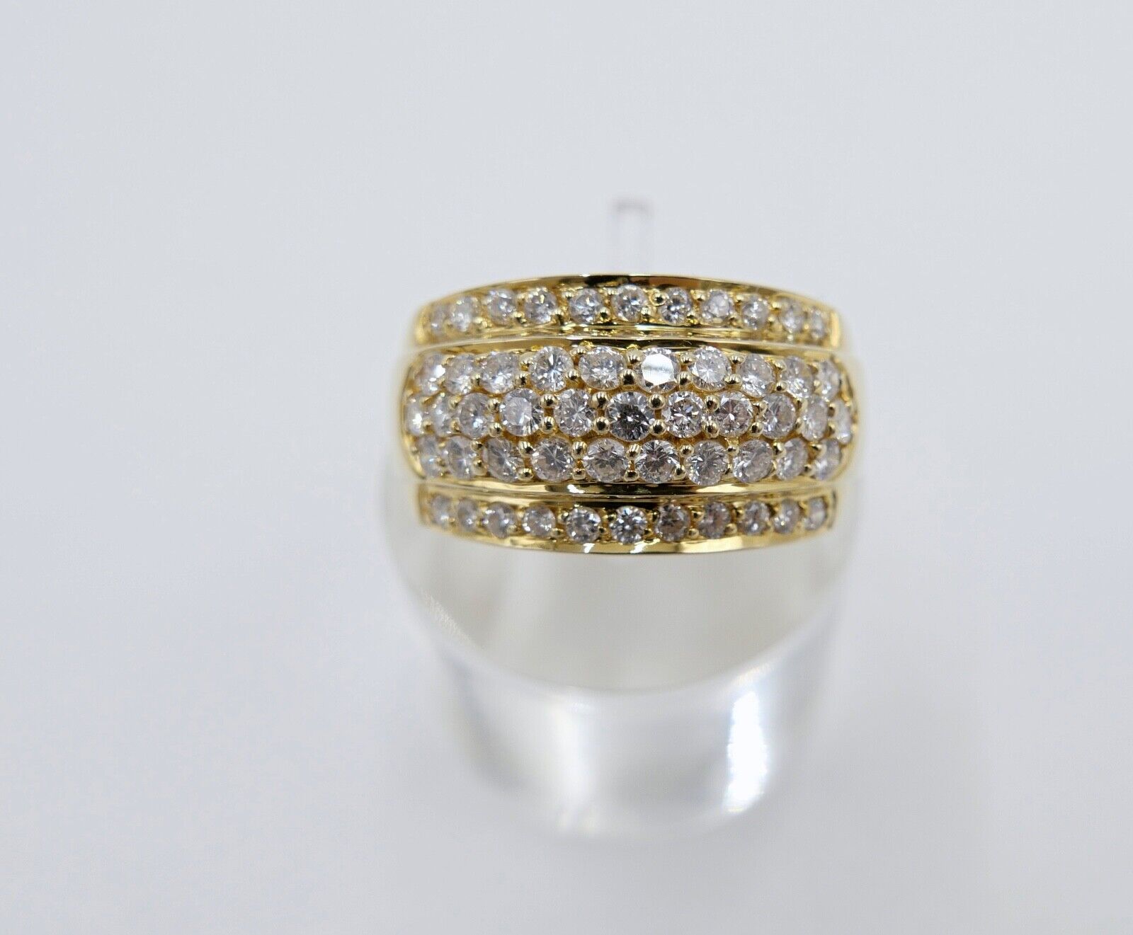 1,26 Ct Diamant Ring 585 14K Gelbgold mit 53 Brillanten besetz Gr. 55 aus 1990er - Antikhandel-Stuttgart