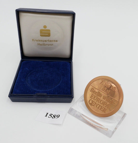 Berlin wählt EUROPA CENTER Medaille mit Etui Kreissparkasse Heilbronn - Antikhandel-Stuttgart