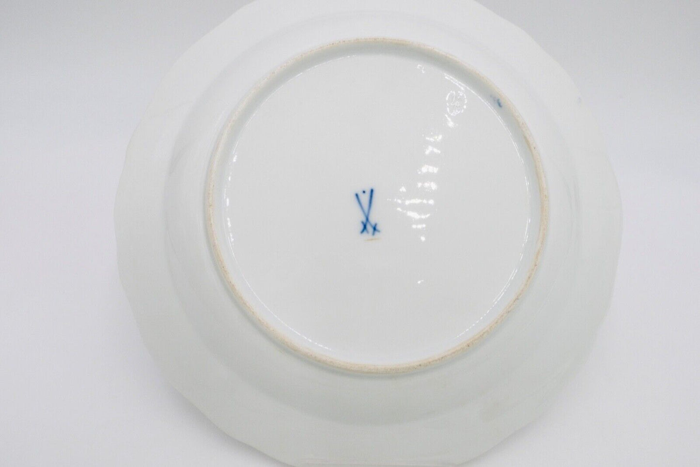 Meissen Kuchenteller Dessertteller Teller Ø21cm Goldrand blaue Blumen Goldgräser - Antikhandel-Stuttgart