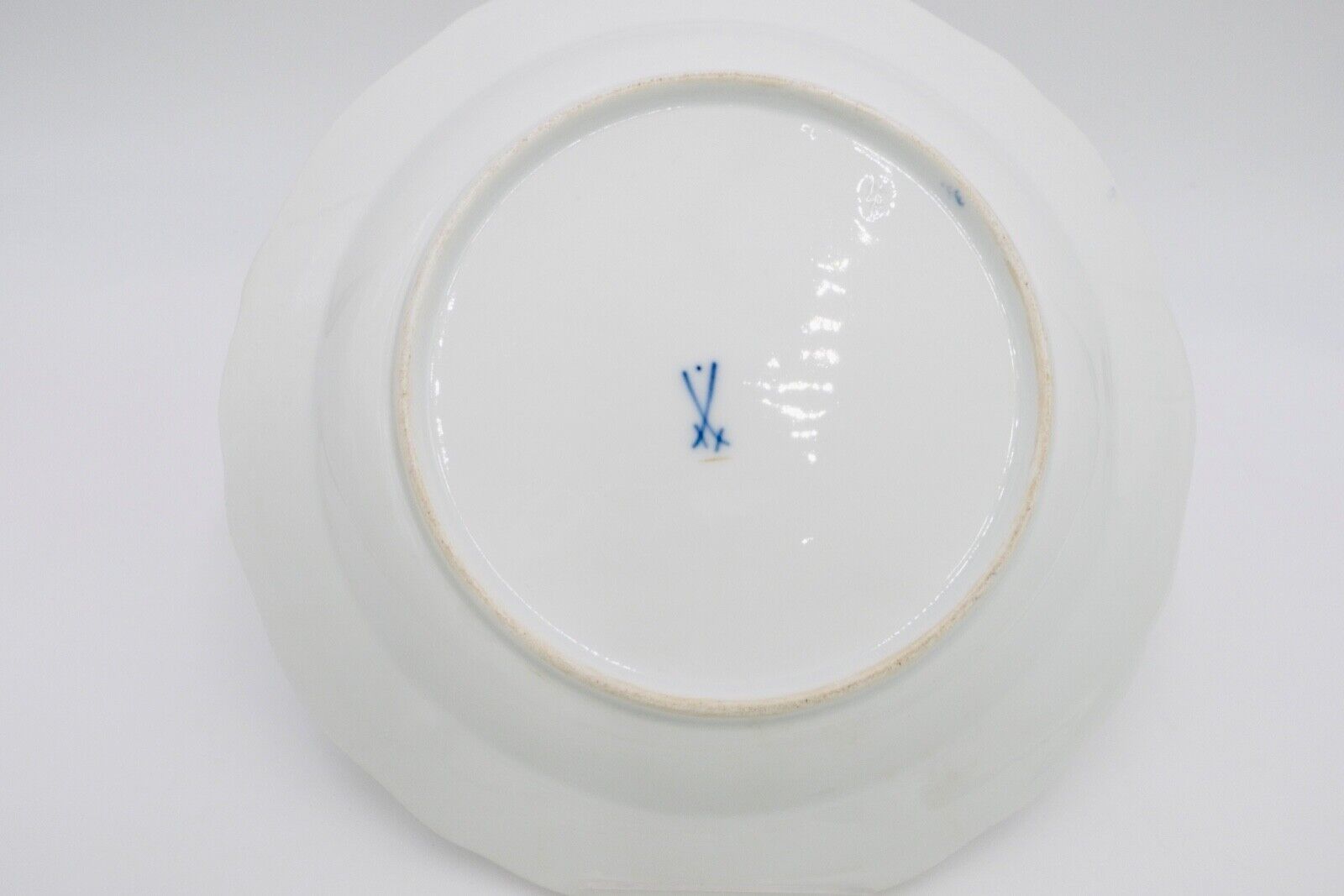 Meissen Kuchenteller Dessertteller Teller Ø21cm Goldrand blaue Blumen Goldgräser - Antikhandel-Stuttgart