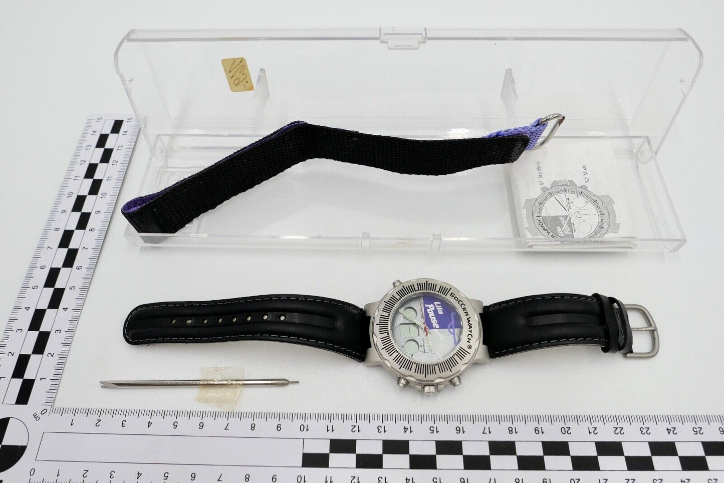 MILKA LILA PAUSE SOCCER WATCH Armbanduhr NEU in OVP Digital Quarz Stoppfunktion - Antikhandel-Stuttgart