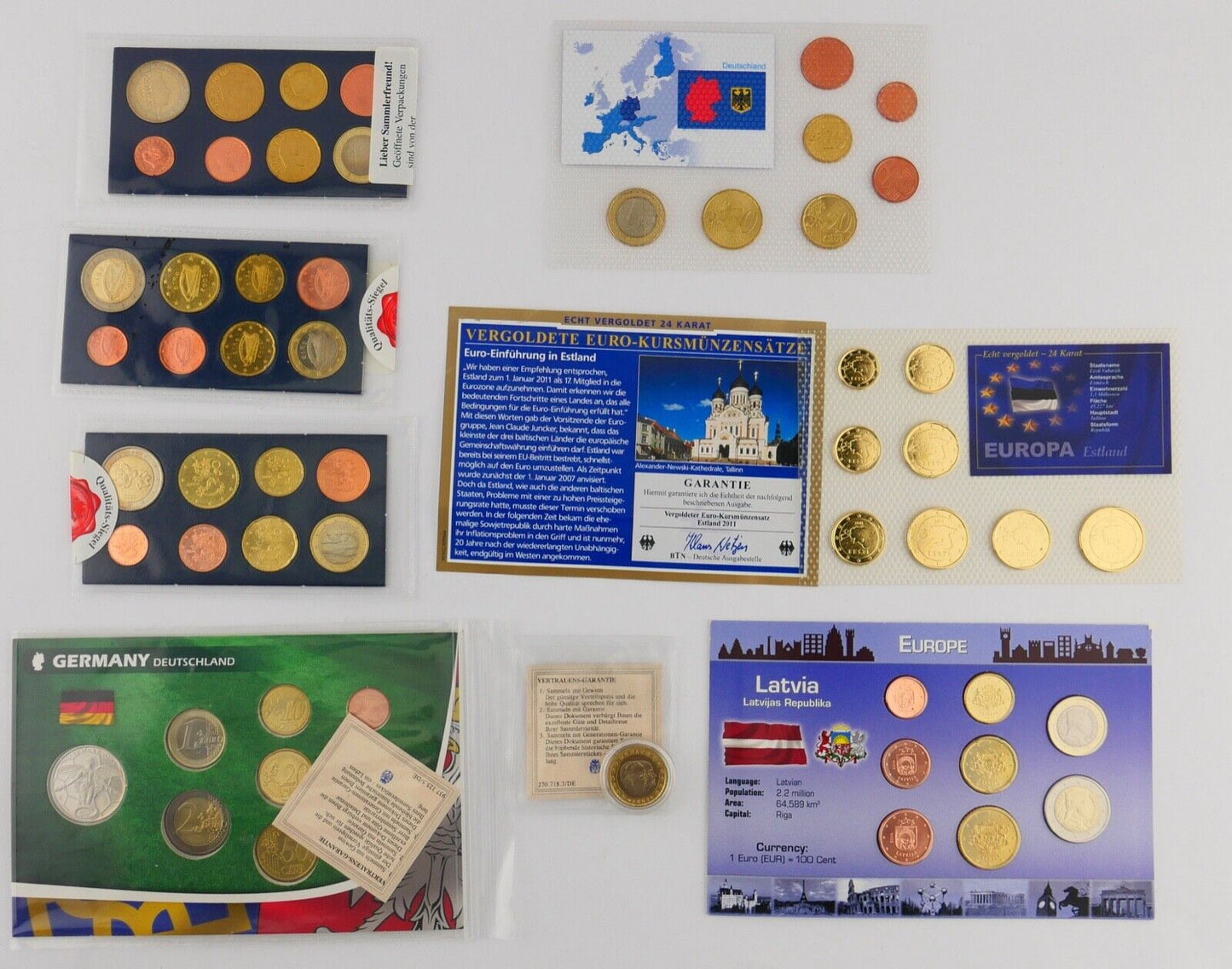 ca. 135 Euro Satz div. Münzen Medaillen Deutschland Malta Litauen Estland 24K - Antikhandel-Stuttgart