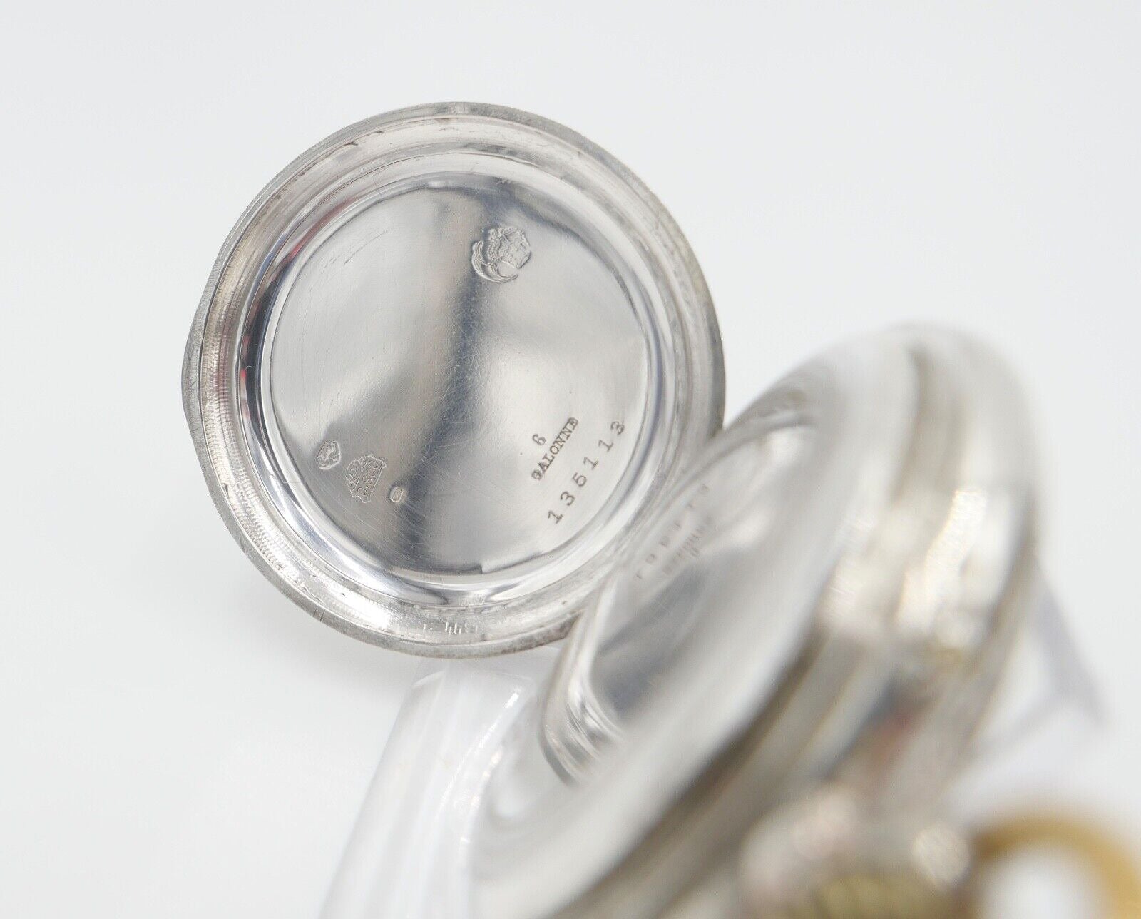 Taschenuhr um 1900 Ø 46mm AM 800 Silber Galonne Schweiz / Deutschland - Antikhandel-Stuttgart