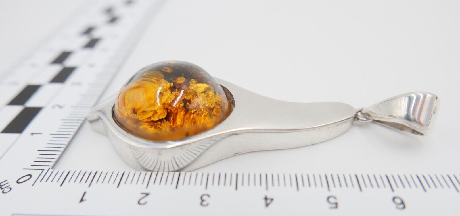 Massiver Bernstein Anhänger 925 Silber Amber 7,2 cm - Antikhandel-Stuttgart