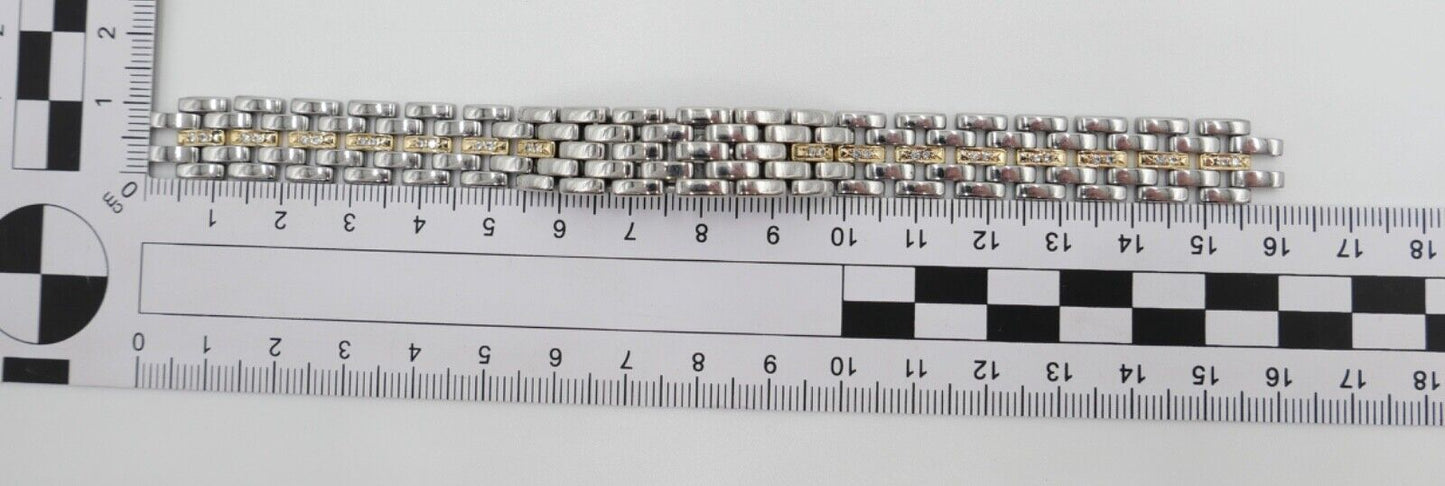 Vintage Cartier Panthere Brillanten Stahl / Gold 12 mm Armband Damen Bracelet - Antikhandel-Stuttgart