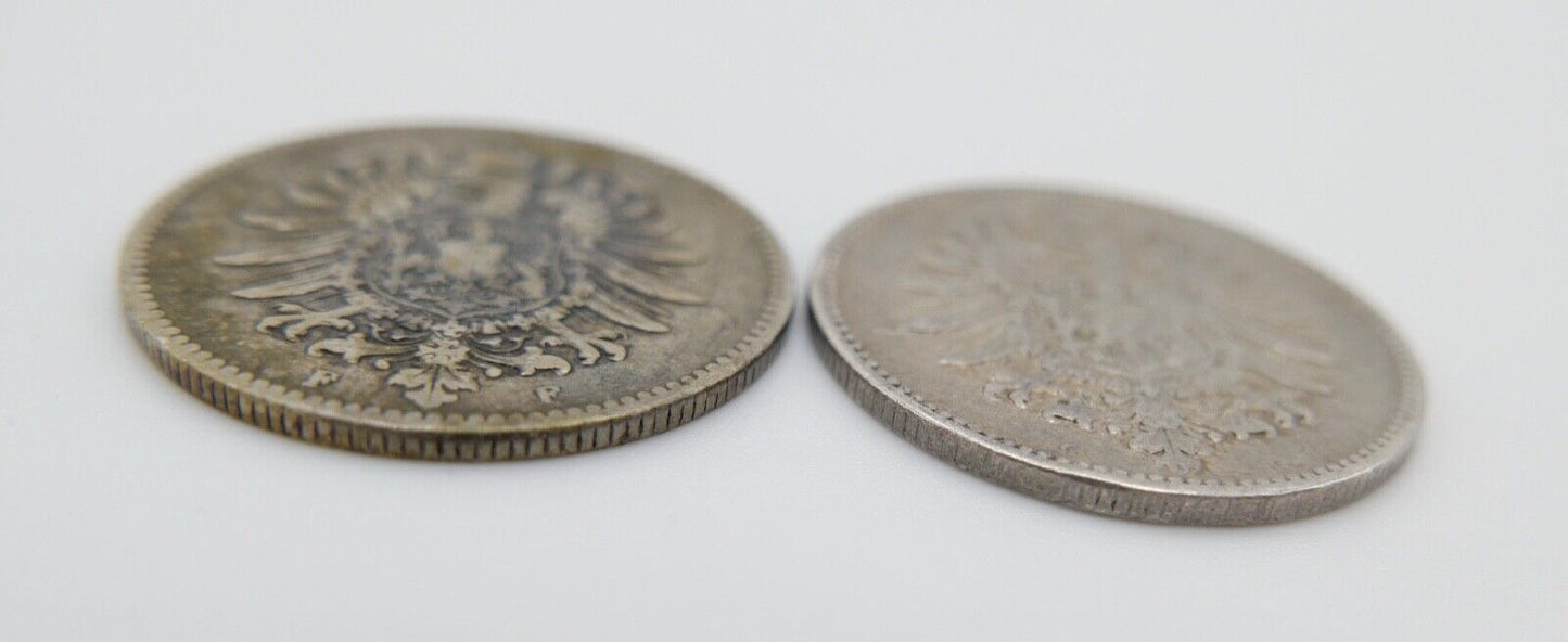 2x 1 Mark Deutsches Reich 1874 F G Jäger J.9 - Antikhandel-Stuttgart