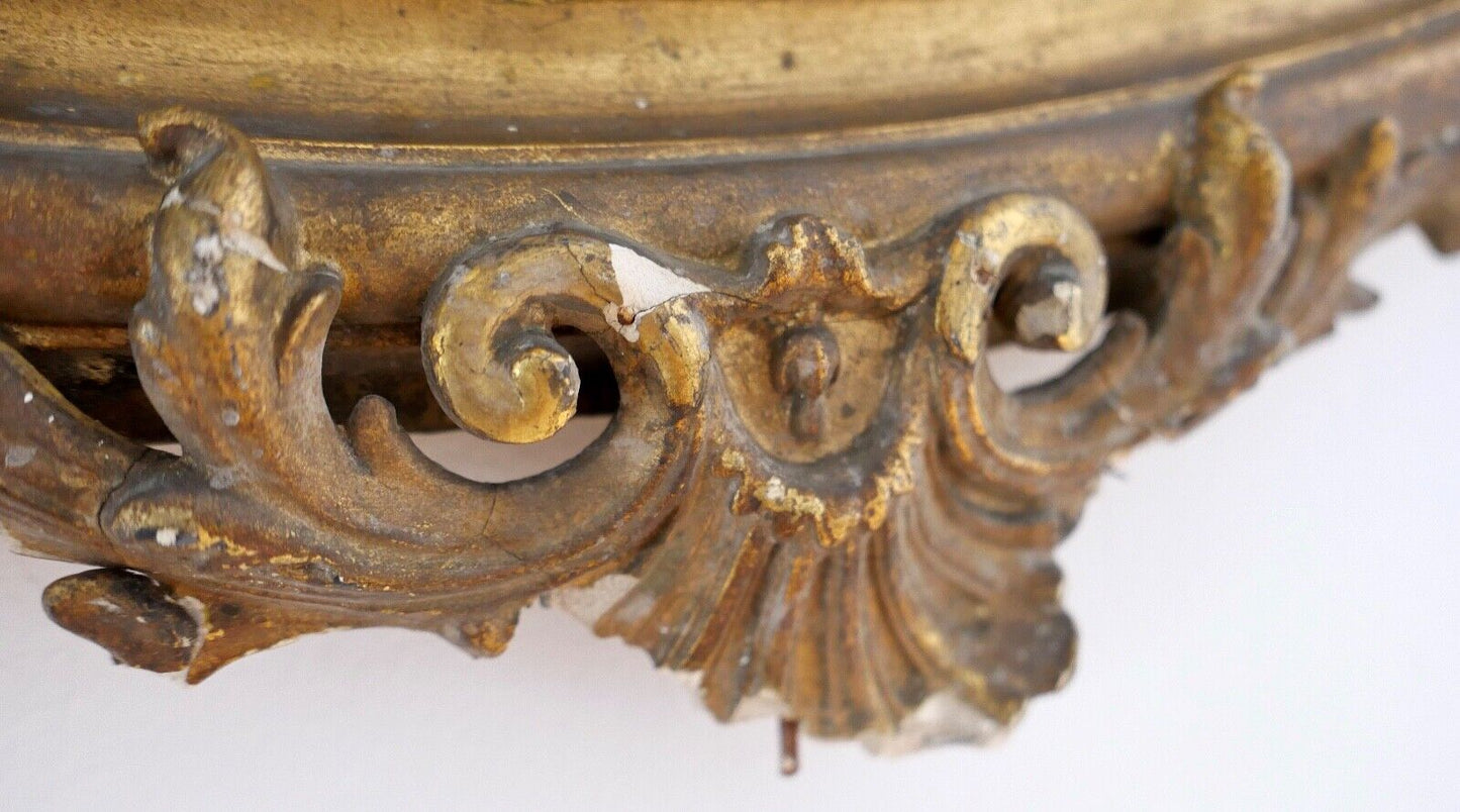 Antiker ovaler Wandspiegel 19. JH. 82x65cm um 1820 Restaurierungsbedürftig - Antikhandel-Stuttgart