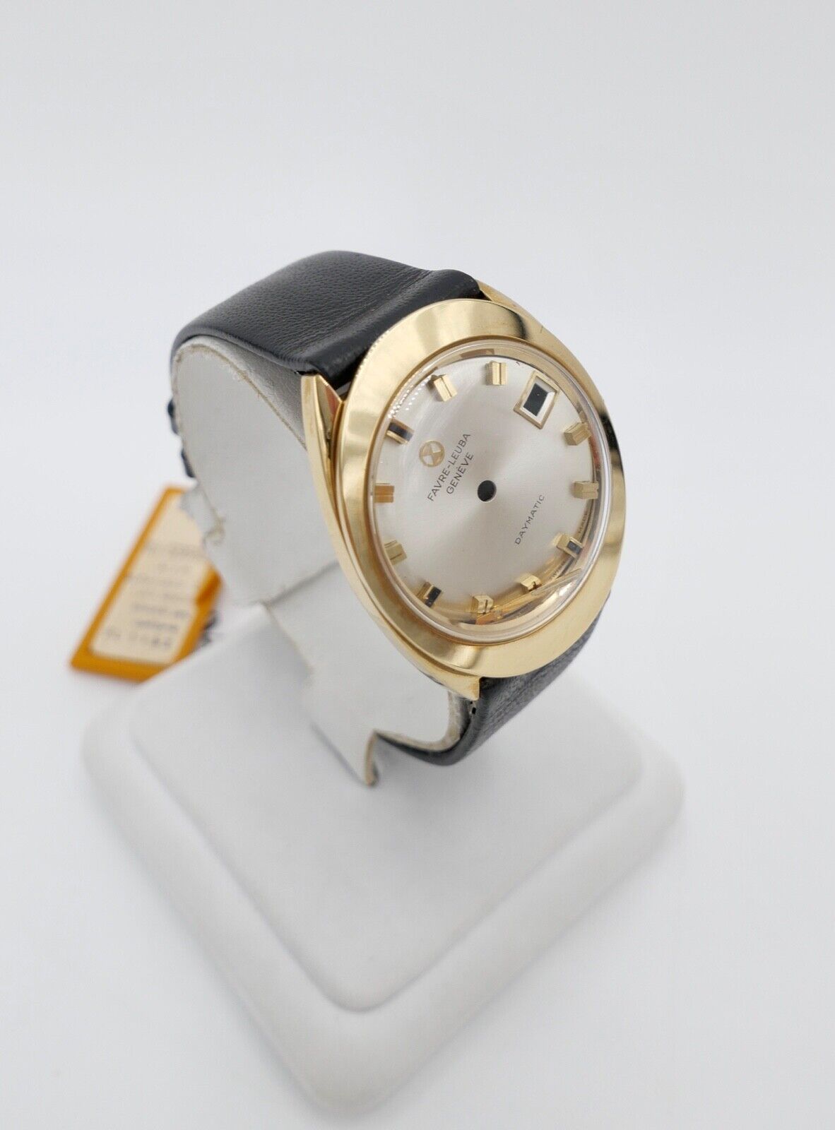 NEU Vintage 70er Jahre Gehäuse FAVRE-LEUBA GENEVÉ DAYMATIC Ref. 59692 vergoldet - Antikhandel-Stuttgart