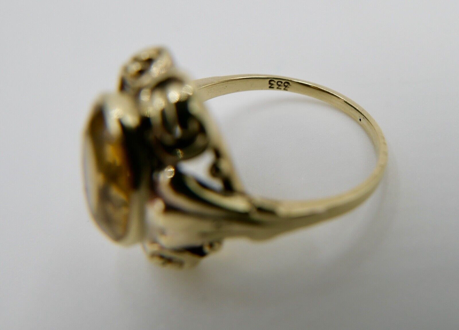 20er 30er Jahre Ring Gelbgold Gold 333 / 8K Gr. 53 synth. Spinell - Antikhandel-Stuttgart