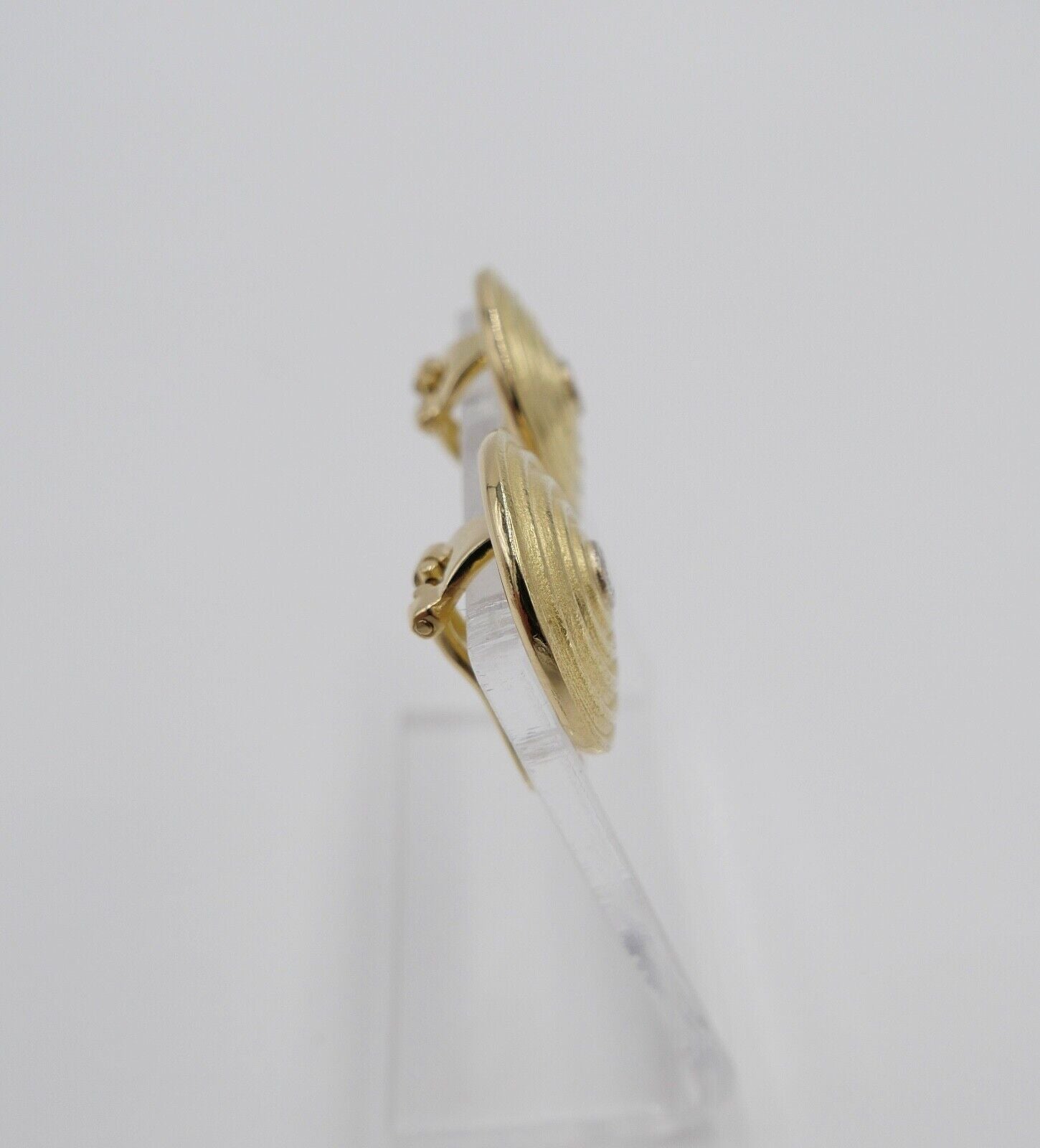 Ohrclips Ohrringe 750 18K Gold Brillanten 0,24 Ct Lupenrein ( aus einem Set ) - Antikhandel-Stuttgart