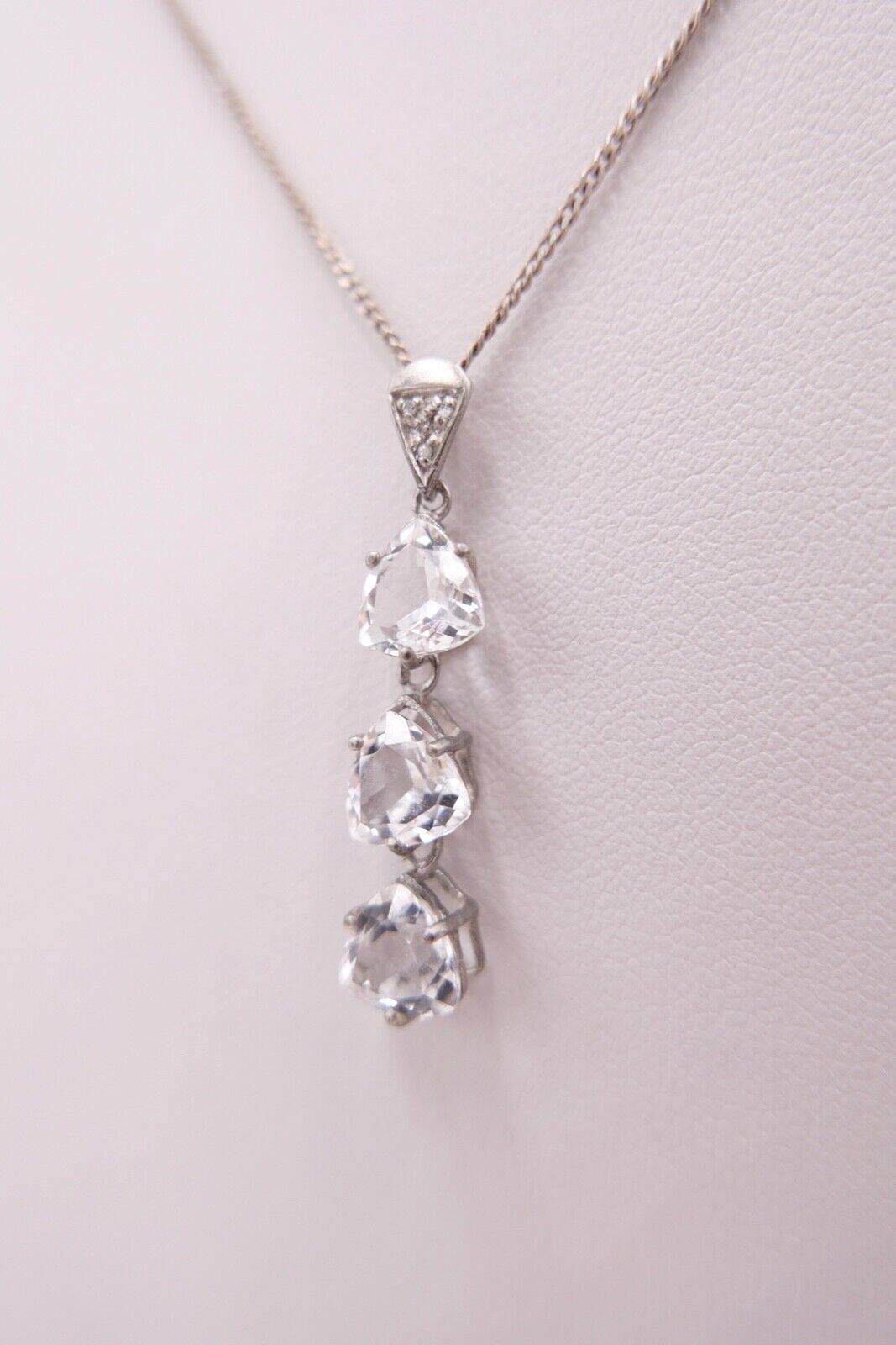 alt 925 Silber Anhänger mit Topas und Diamanten vintage - Antikhandel-Stuttgart