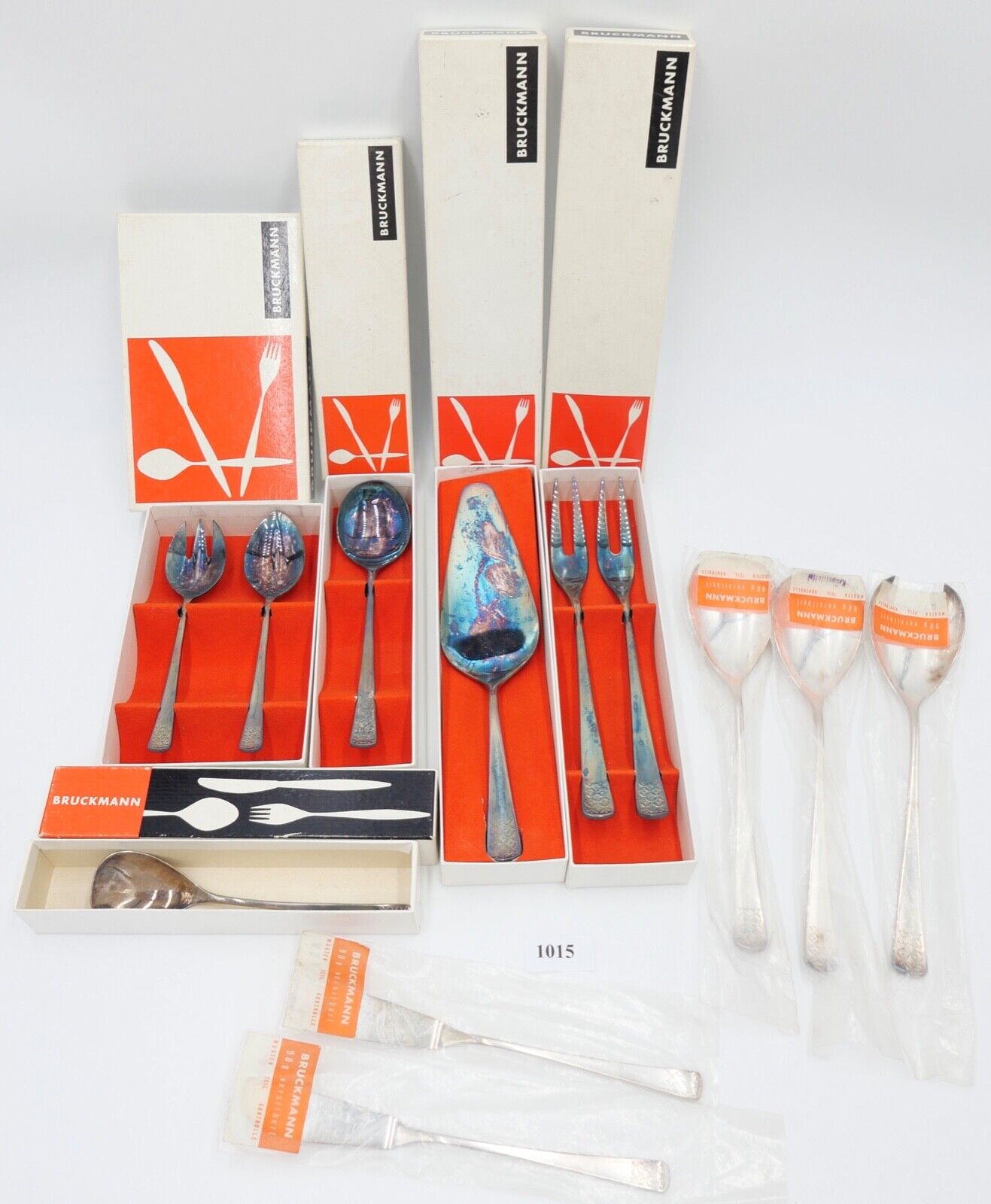 12 Teile NEU - BRUCKMANN PETITE FLEUR 771 90er Silber Butter- Käsemesser Salat - Antikhandel-Stuttgart