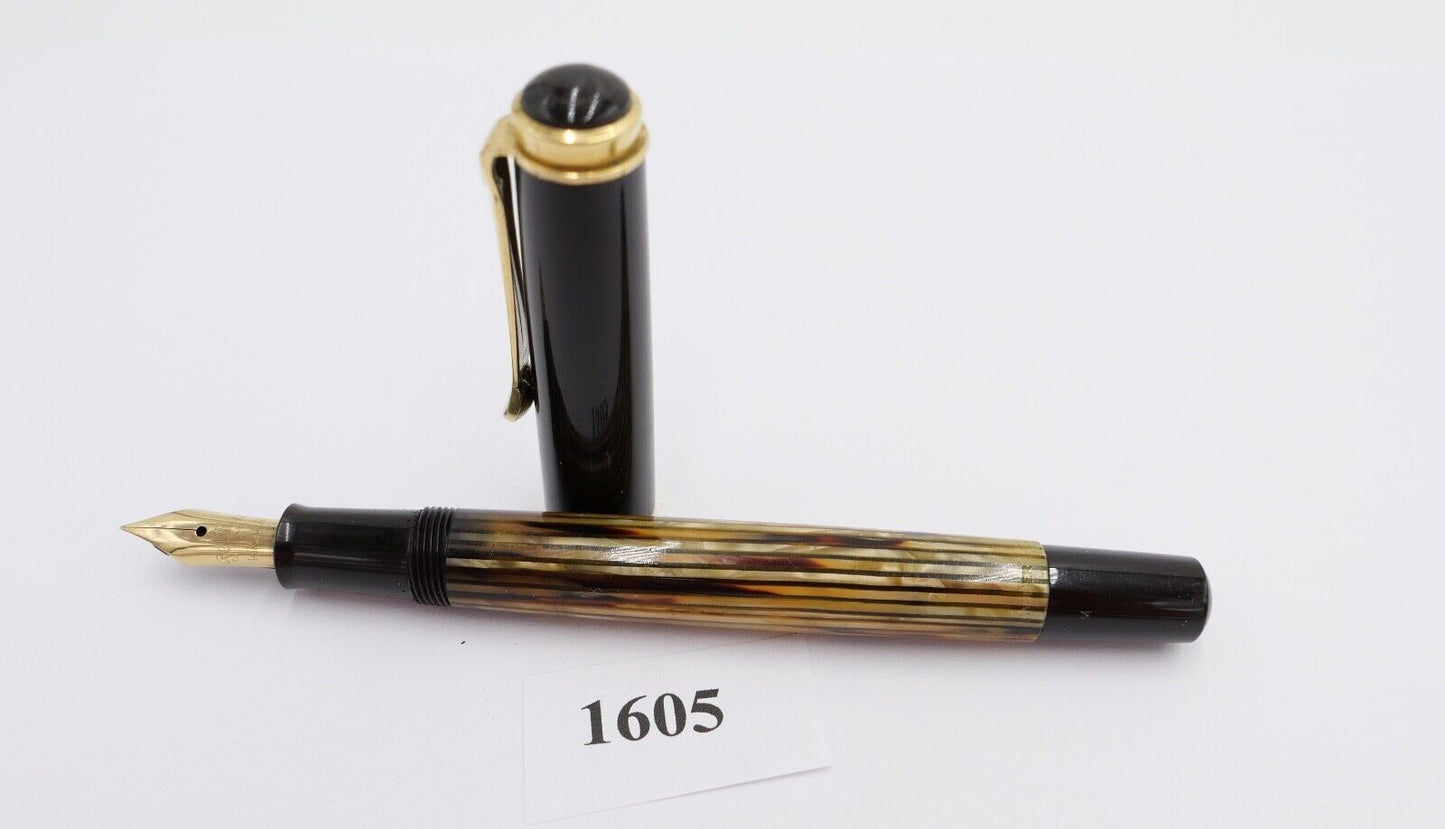 PELIKAN 400 Füller 585 / 14Ct Goldfeder Kolbenfüller Schildpatt M - Antikhandel-Stuttgart