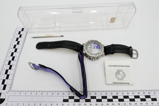 MILKA LILA PAUSE SOCCER WATCH Armbanduhr NEU in OVP Digital Quarz Stoppfunktion - Antikhandel-Stuttgart