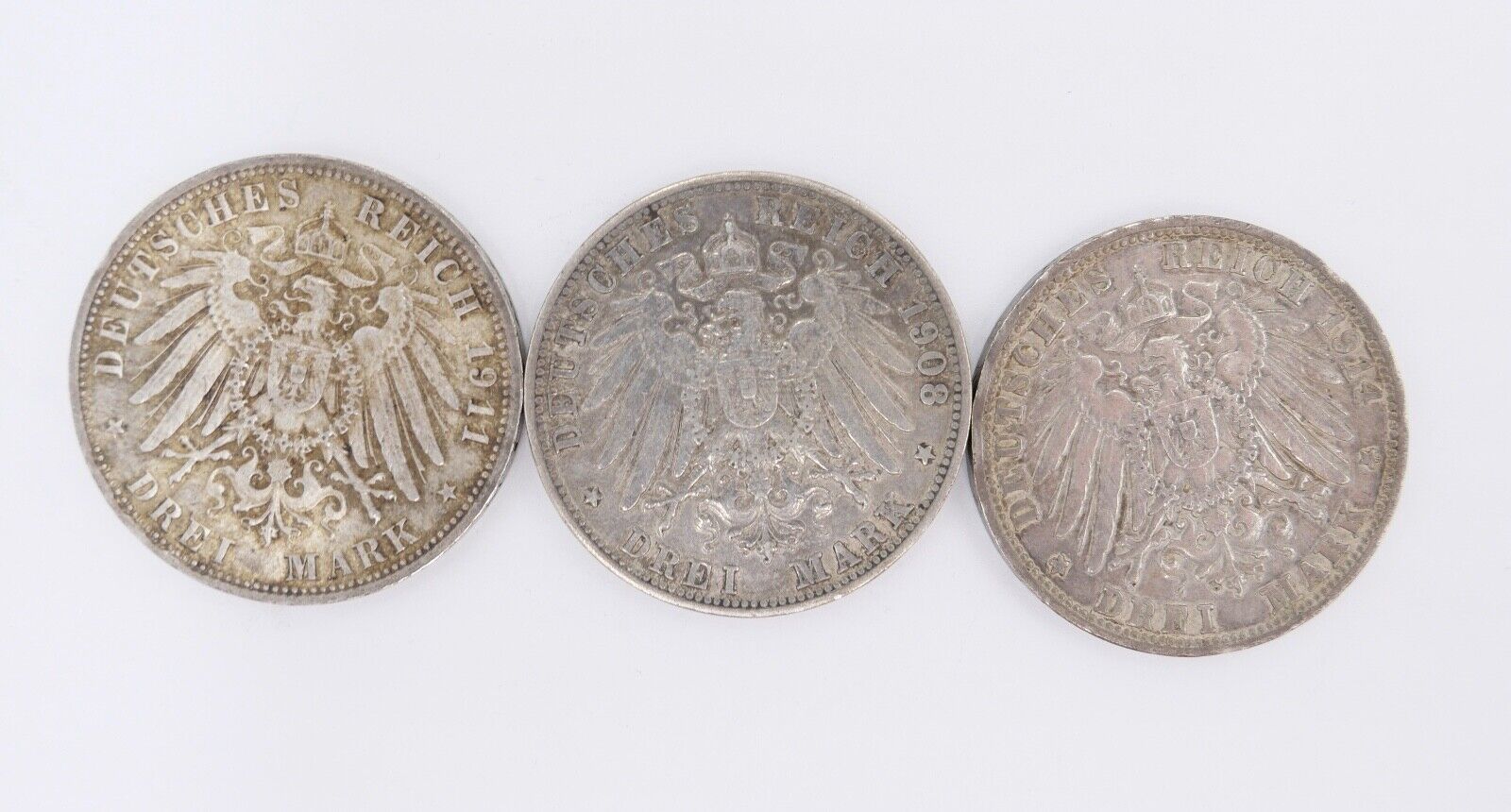 3x 3 Mark ss - stg Bayern Otto - Luitpold - Ludwig Jäger J.47 + J.49 + J.52 - Antikhandel-Stuttgart