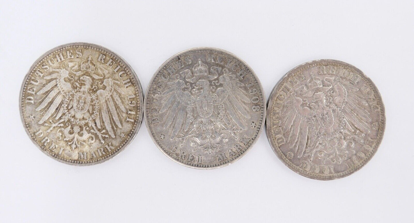 3x 3 Mark ss - stg Bayern Otto - Luitpold - Ludwig Jäger J.47 + J.49 + J.52 - Antikhandel-Stuttgart