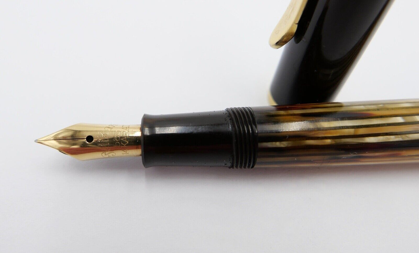 PELIKAN 400 Füller 585 / 14Ct Goldfeder Kolbenfüller Schildpatt M - Antikhandel-Stuttgart
