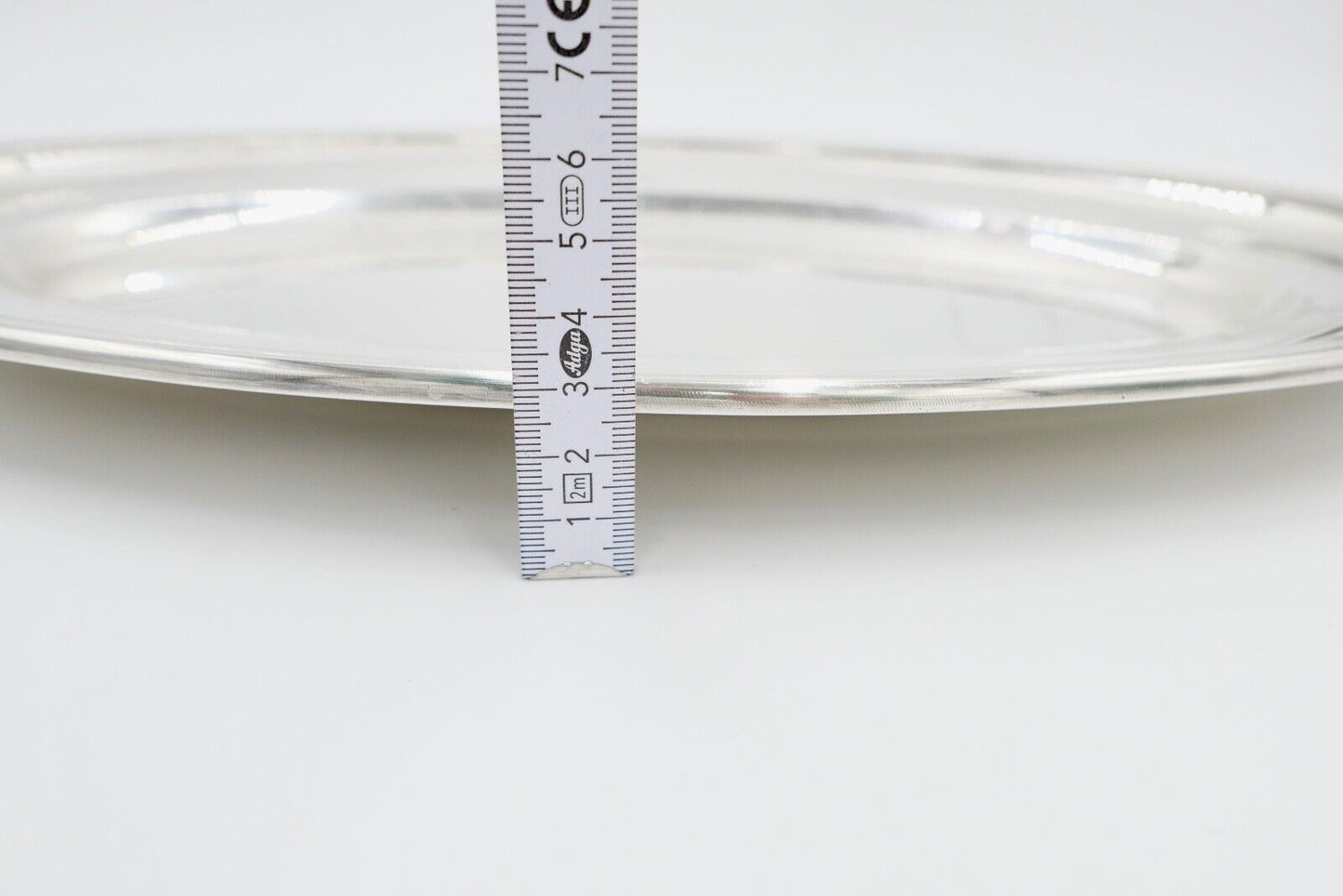 Tablett Servierplatte " Gebr. Hepp " 45x28 cm versilbert Monogramm FC CF - Antikhandel-Stuttgart