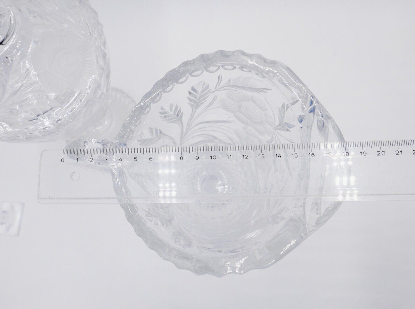 alt vintage Krug Karaffe Kanne Pokal Bleikristall geätztes Glas - Antikhandel-Stuttgart