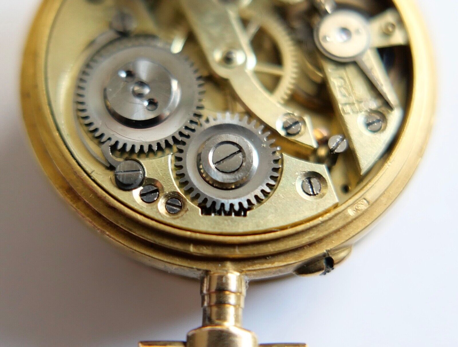 Antike Schweizer Damen Taschenuhr 585 Gold Diamanten im Kleeblatt 56 14K 0,585 - Antikhandel-Stuttgart