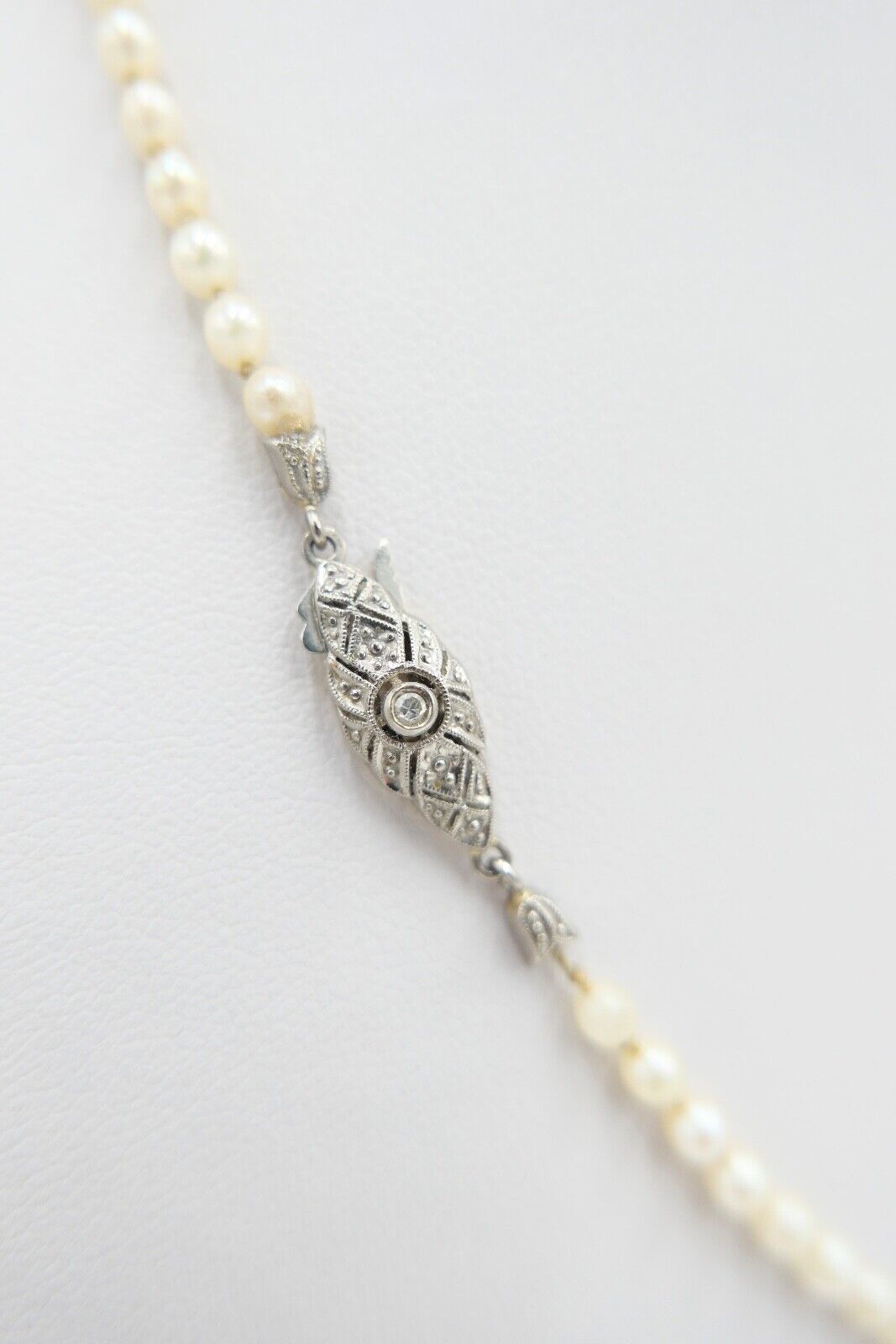 40er Jahre Perlenkette Collier Zuchtperle 47 cm Gold 585 / 14K Perlen Ø 7,1 mm - Antikhandel-Stuttgart