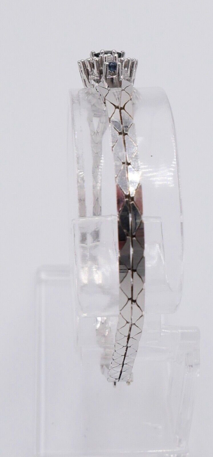 Diamant Saphir Armband 585 14K Weißgold 1970er 0,85 Ct VVS Top Wesselton - Antikhandel-Stuttgart